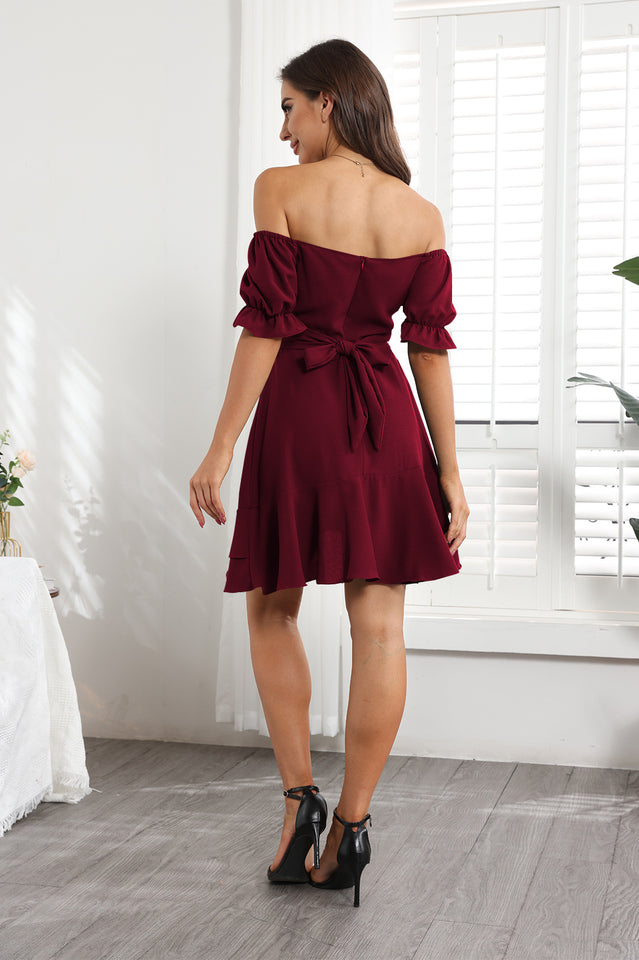 Ruffled Irregular Hem Summer Dress