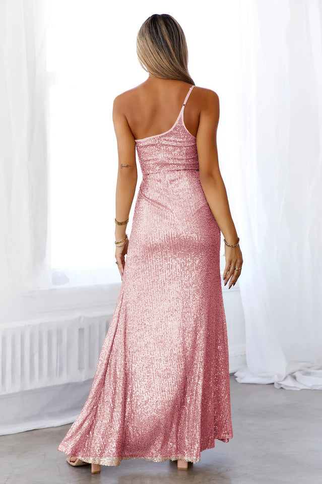 Riley Sequin Slit Maxi Dress