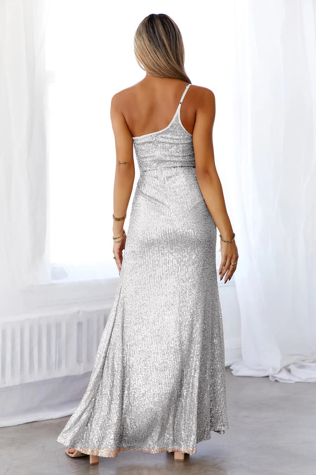 Riley Sequin Slit Maxi Dress