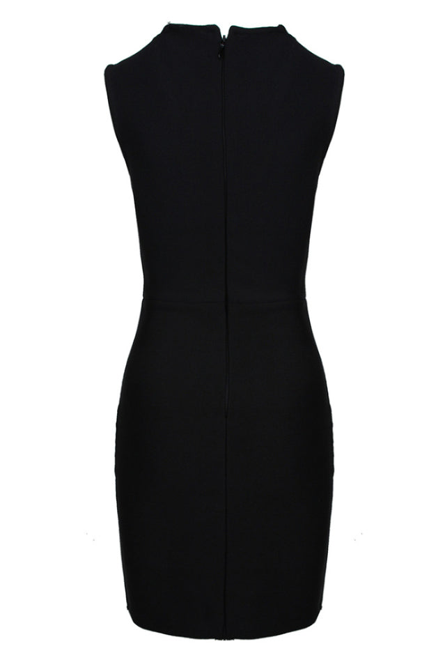 Rhinestone Detail Spliced Dress
