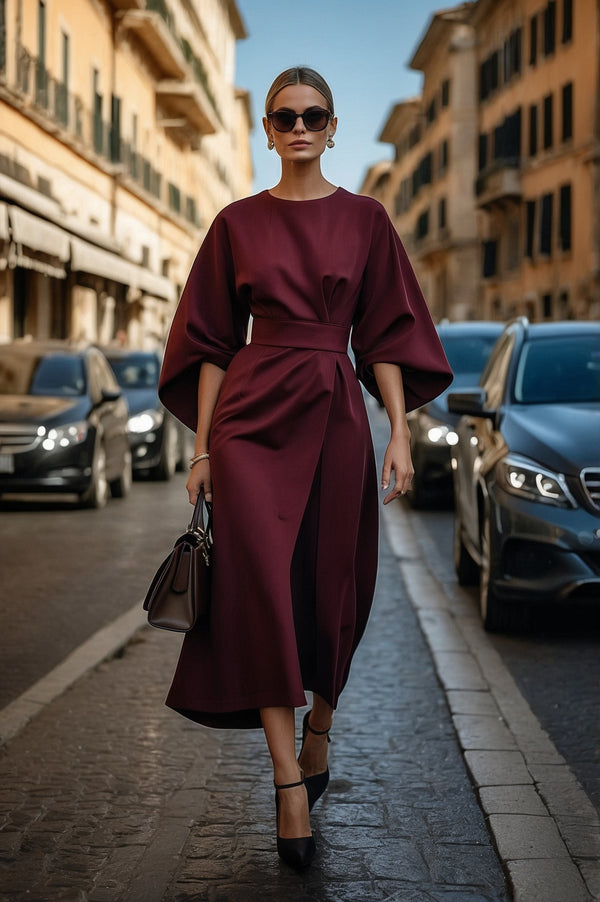 Elegant dress with balloon sleeves