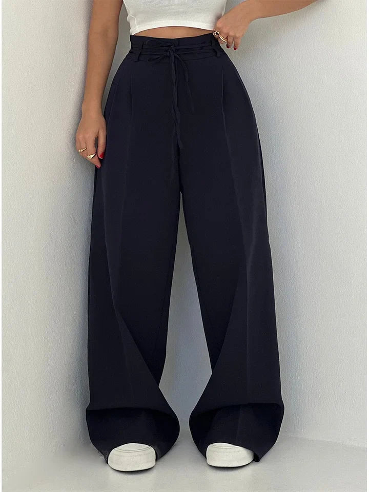 Lace-up casual trousers