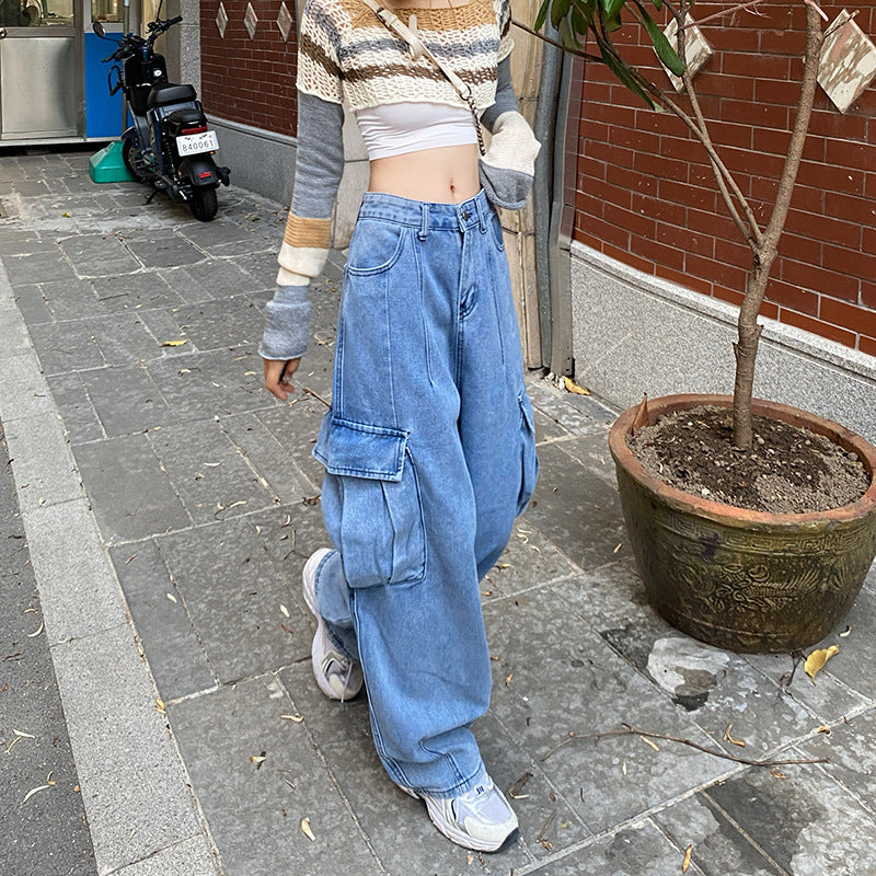 High Street Pocket Baggy Cargo Jeans