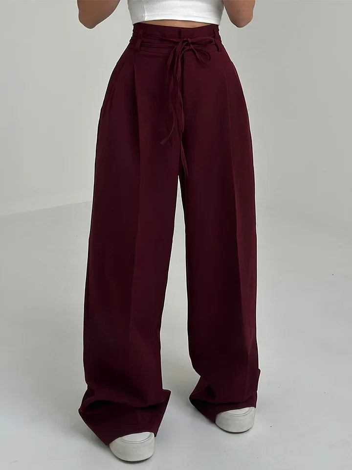 Lace-up casual trousers