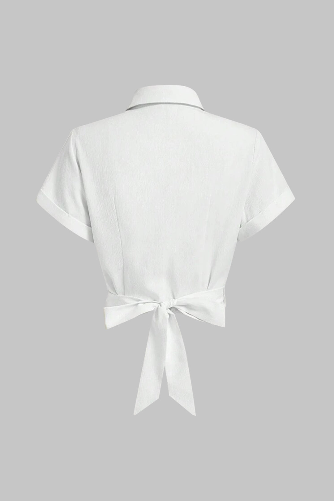 Crossed Tie Back Short-Sleeve Shirt