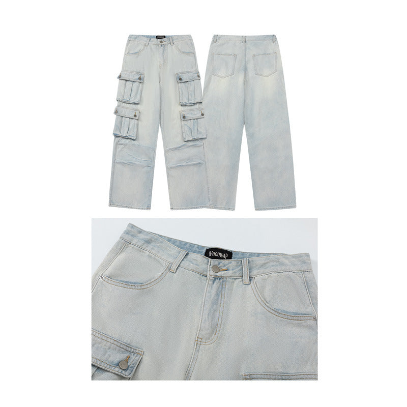 Multi Pockets Vintage Baggy Cargo Jeans