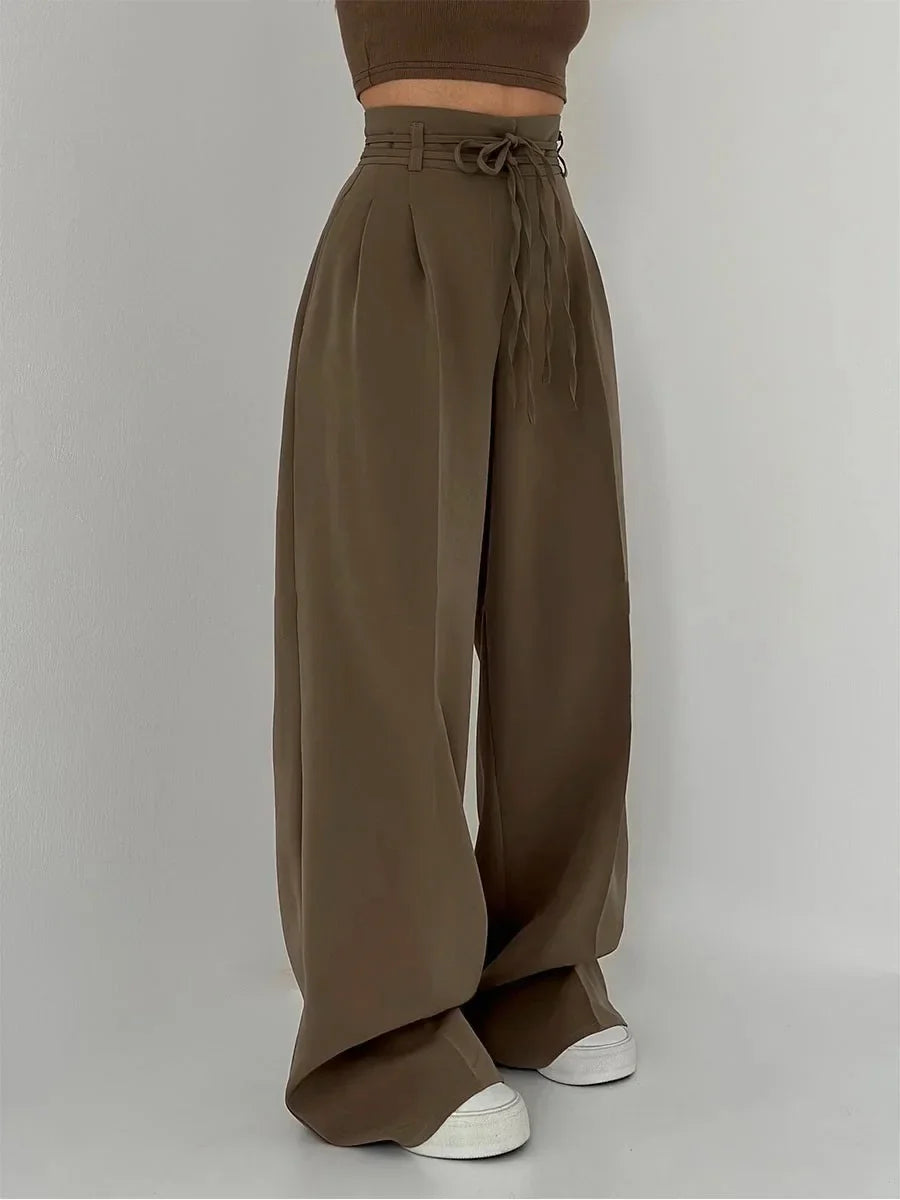 Lace-up casual trousers