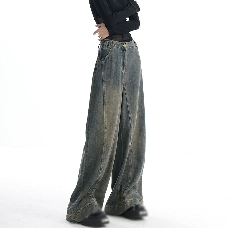 Vintage Stitch Details Baggy Boyfriend Jeans
