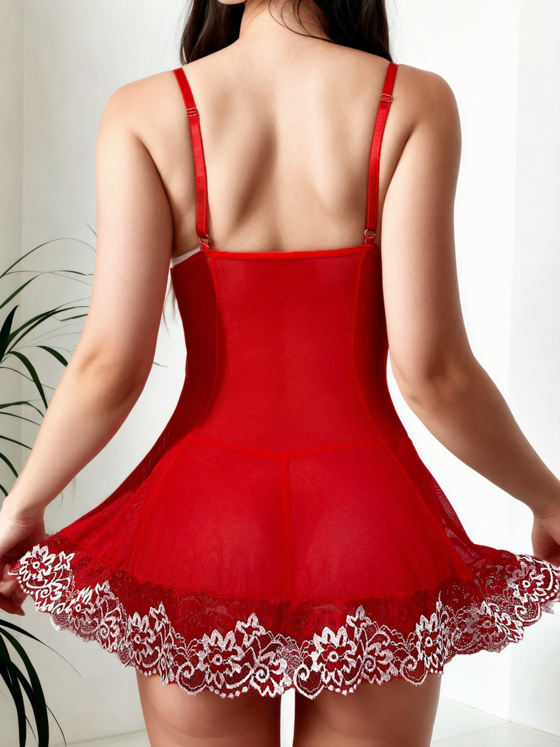 Suspender Lingerie V-neck.