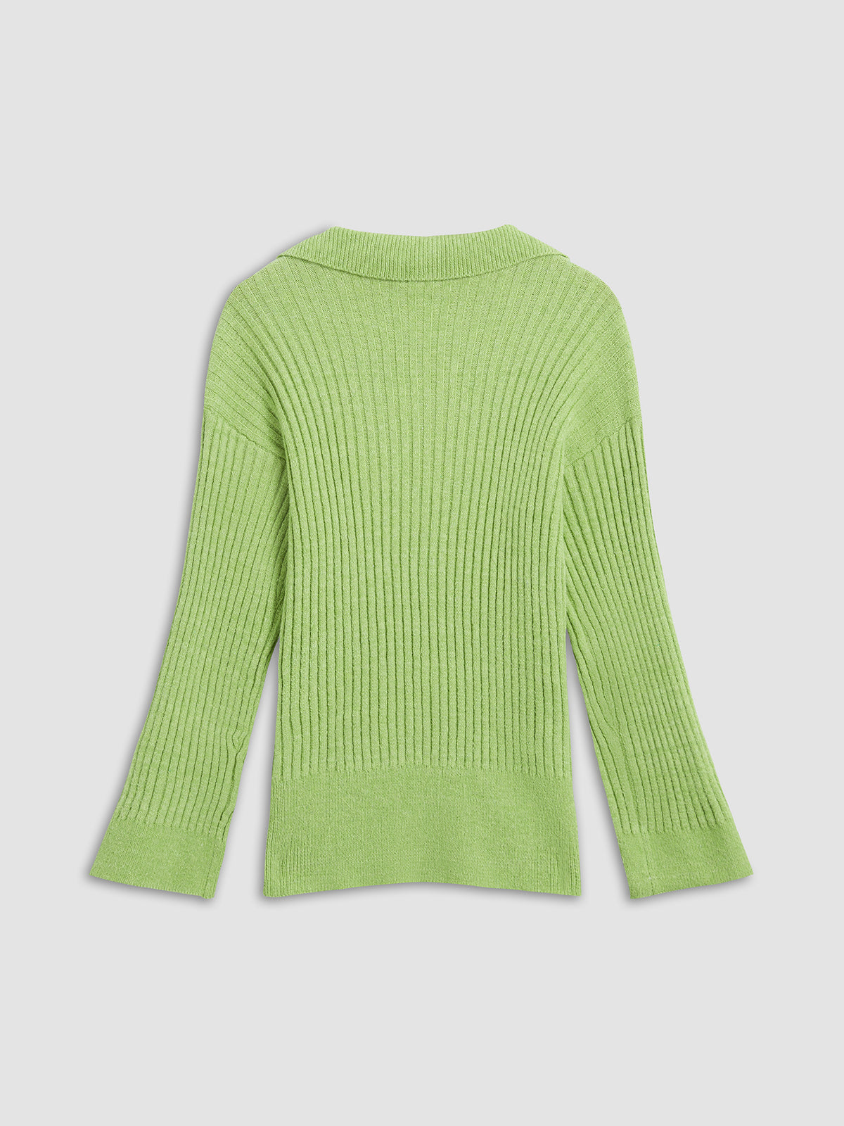 Spring Air Collared Ribbed Sweater