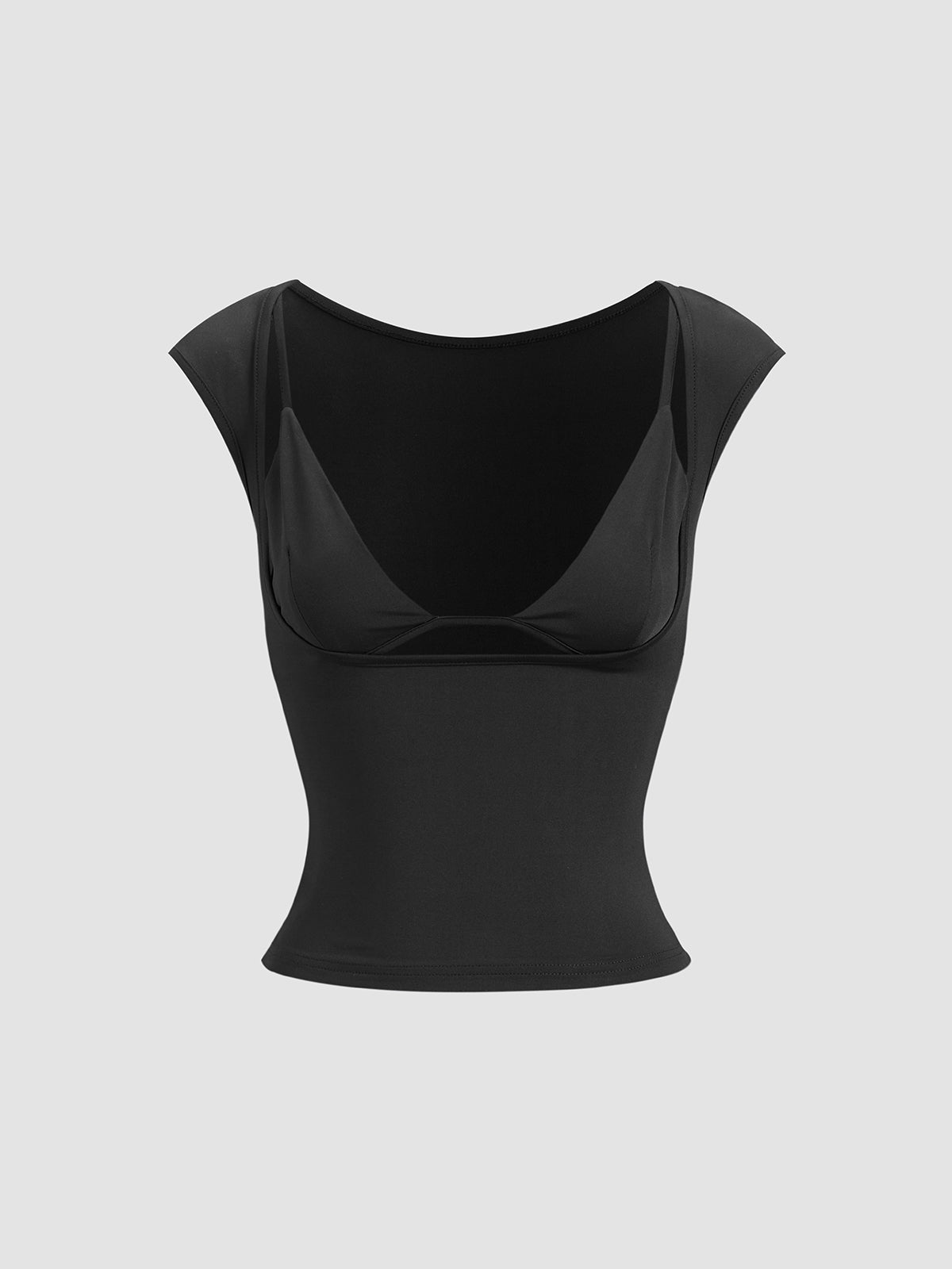 Leisure Cap Sleeve Two Piece Shirt