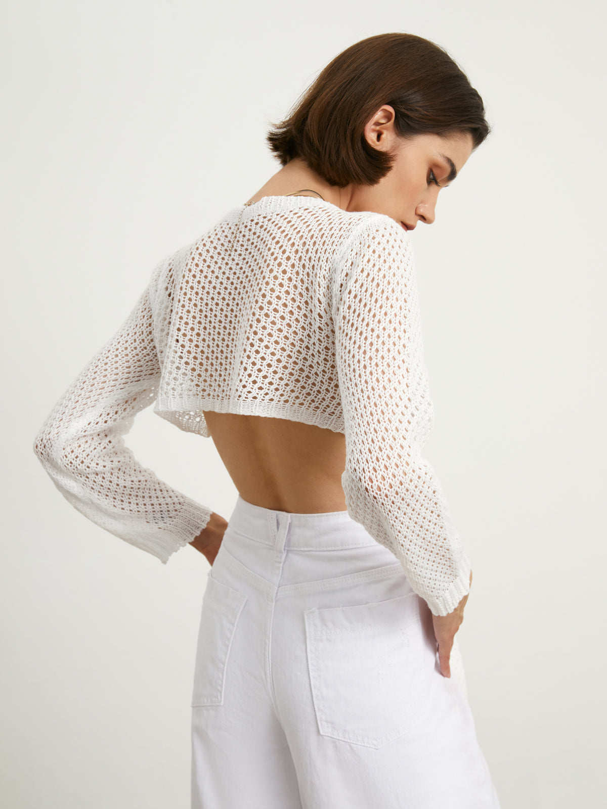 Tied Pointelle Cardigan