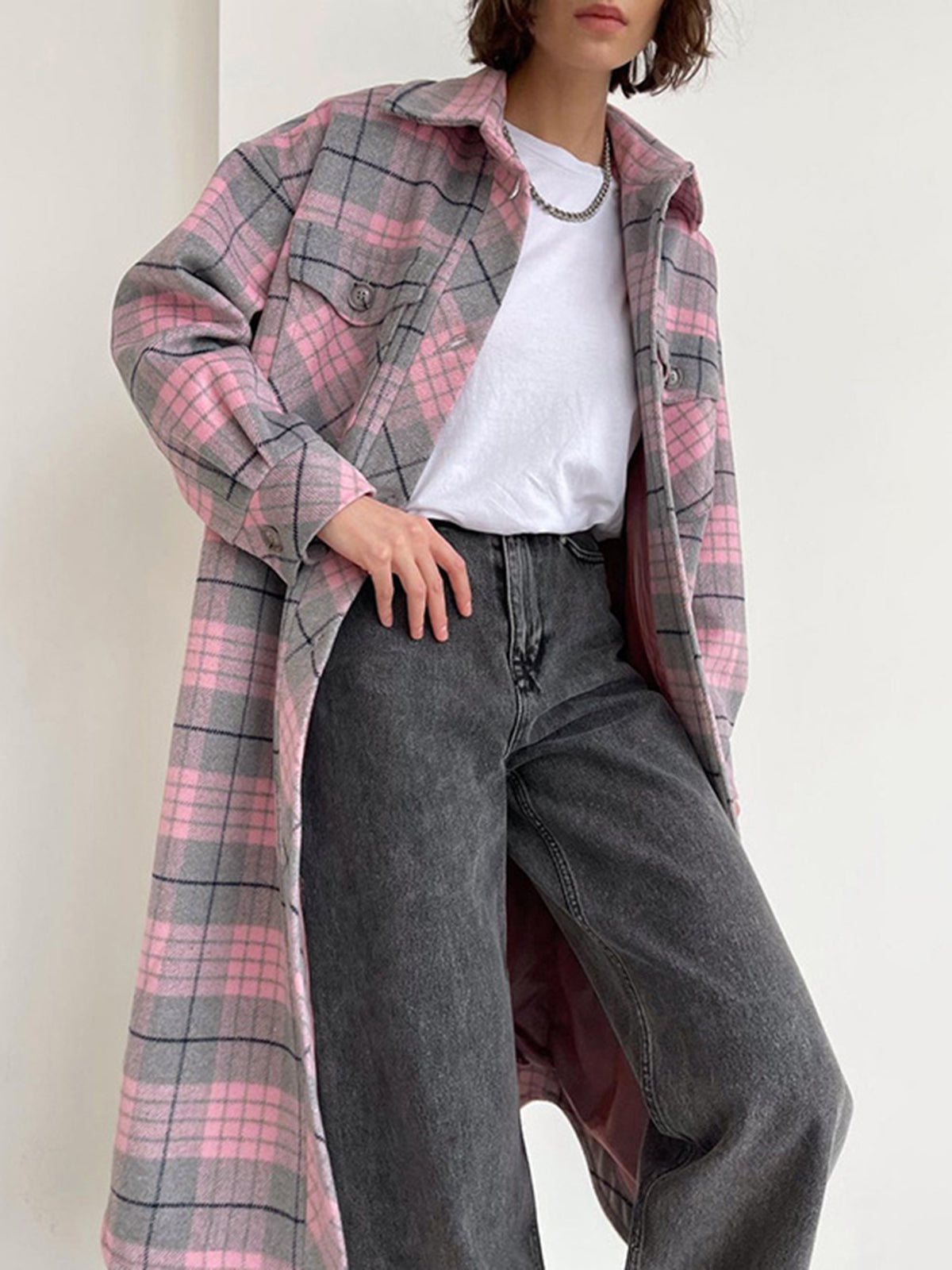Perfect Symphony Plaid Long Jacket