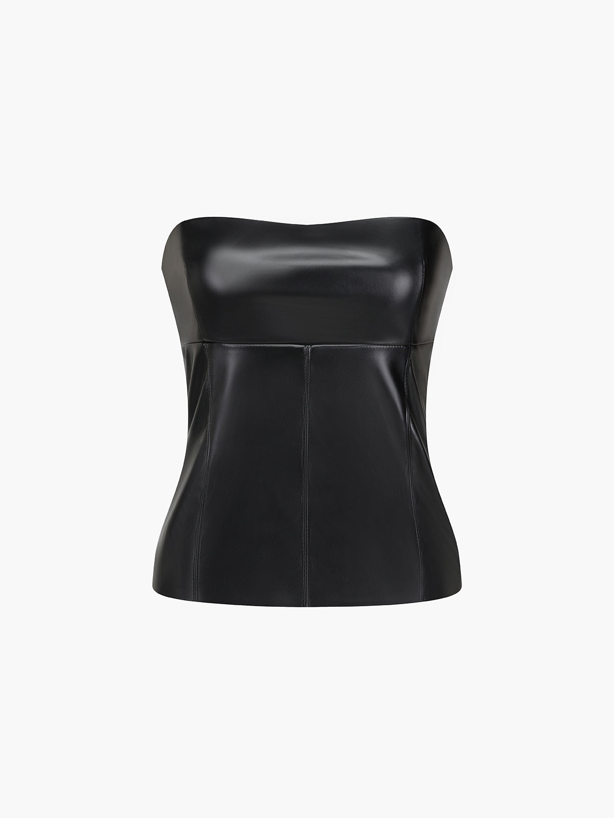 Leather Tube Crop Top