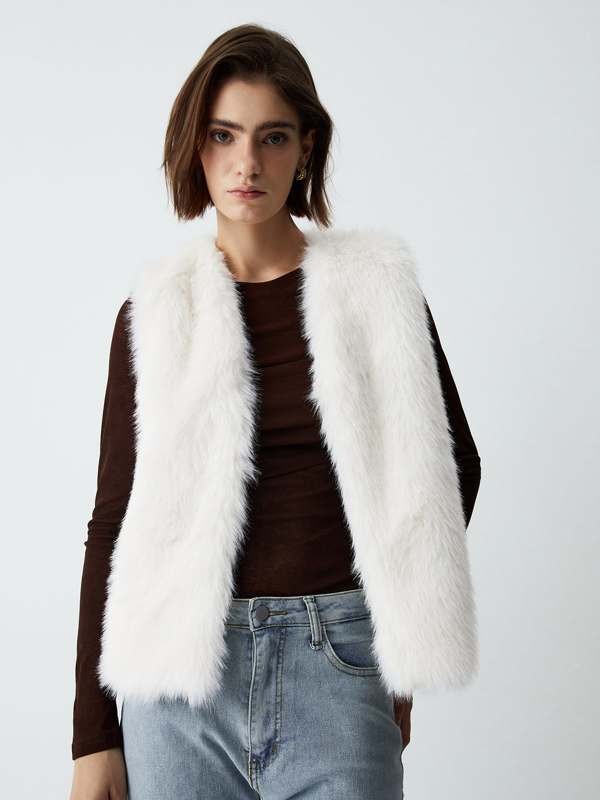 Snowflake Furry Vest