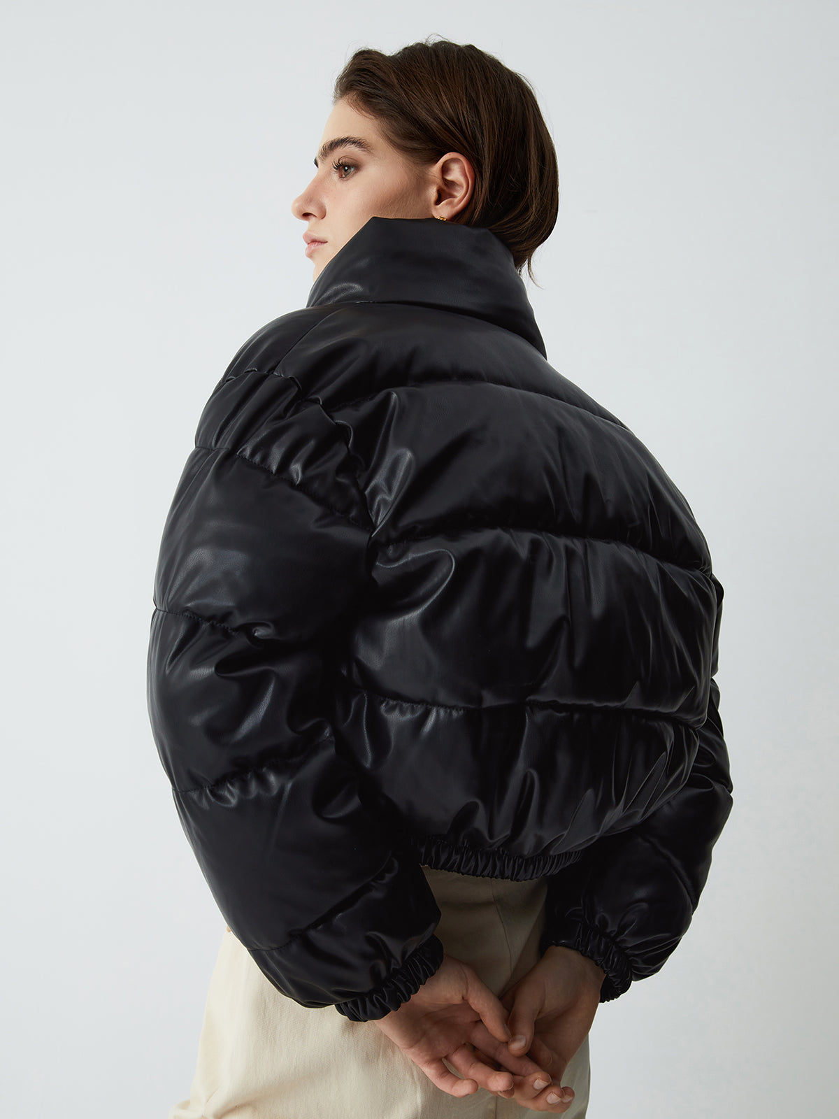 Stand Collar Quilted Puffer Coat