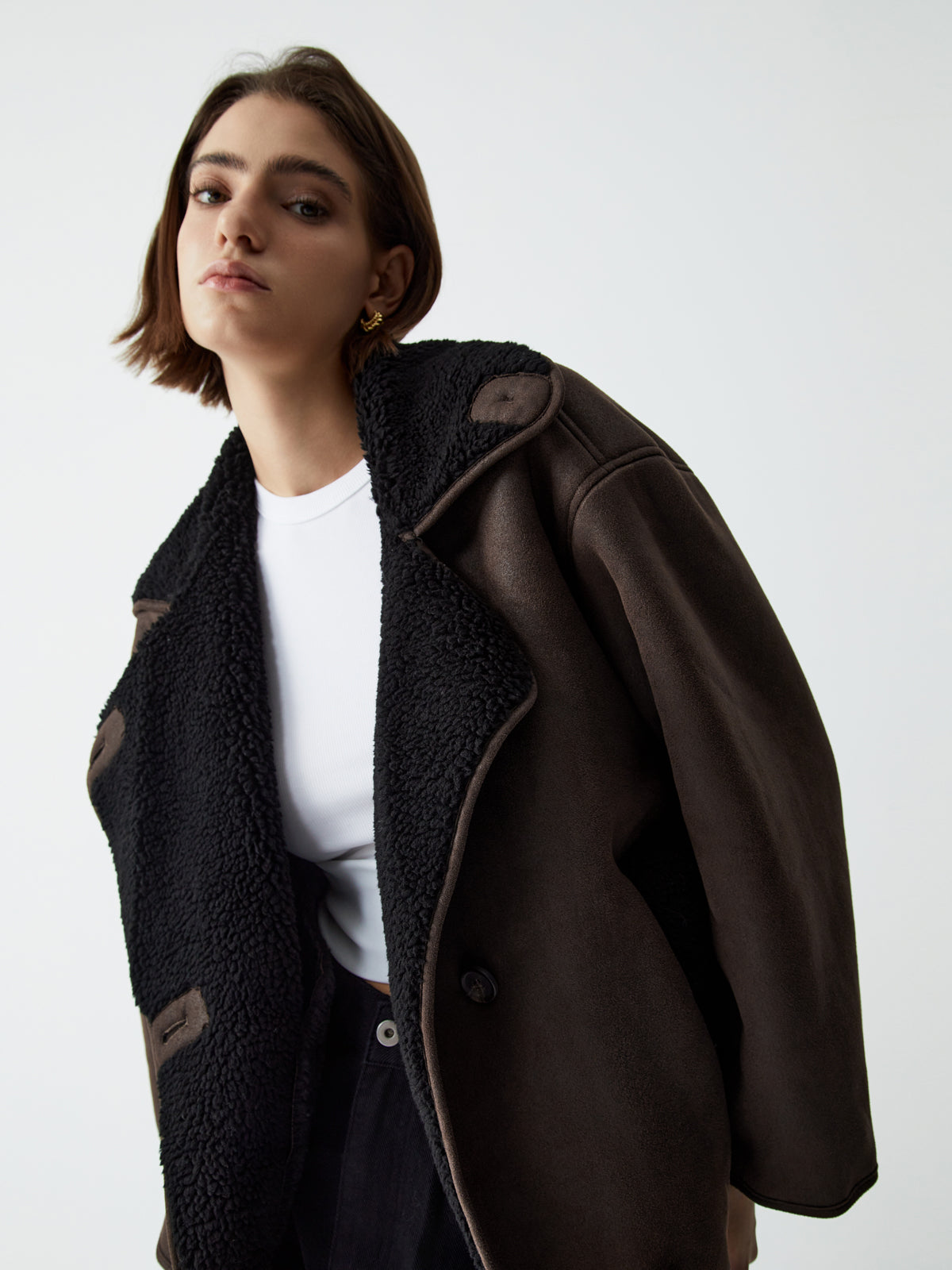 Fleece Lined Shearling Leather Flight Jacket
