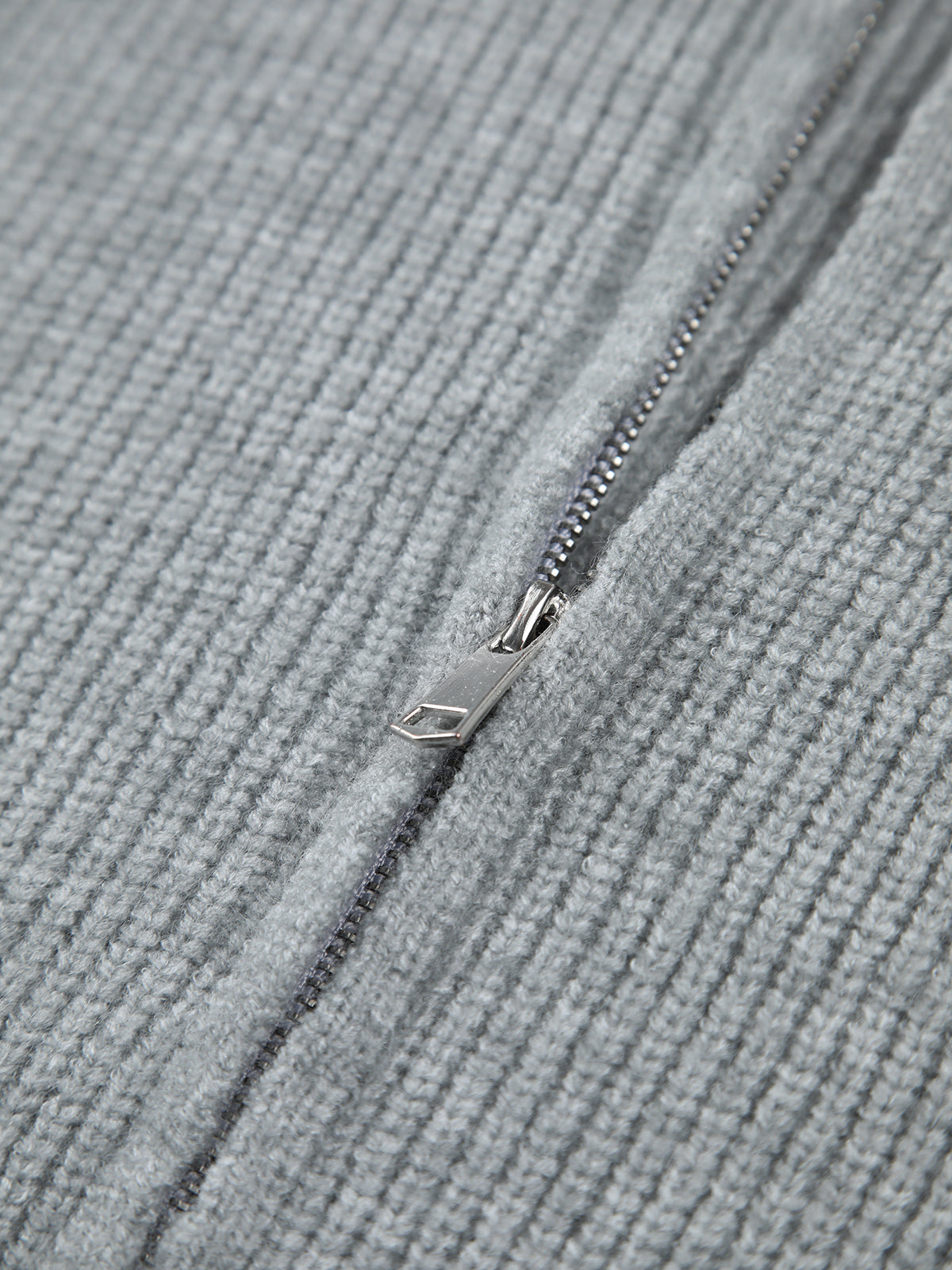 Charcoal Pockets Zip Up Cardigan
