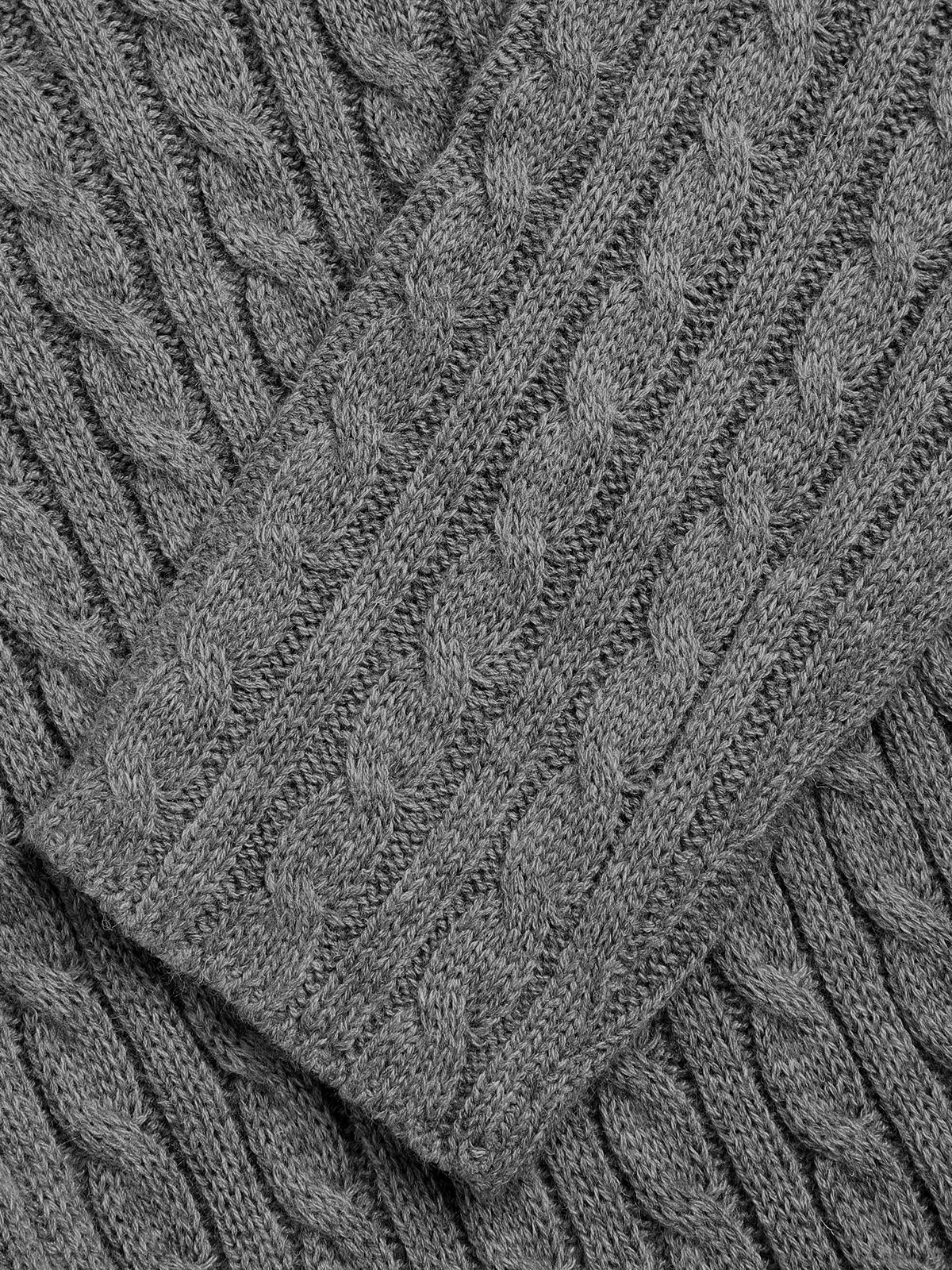 Charcoal Cable Knit Long Sleeve Long Sweater Dress