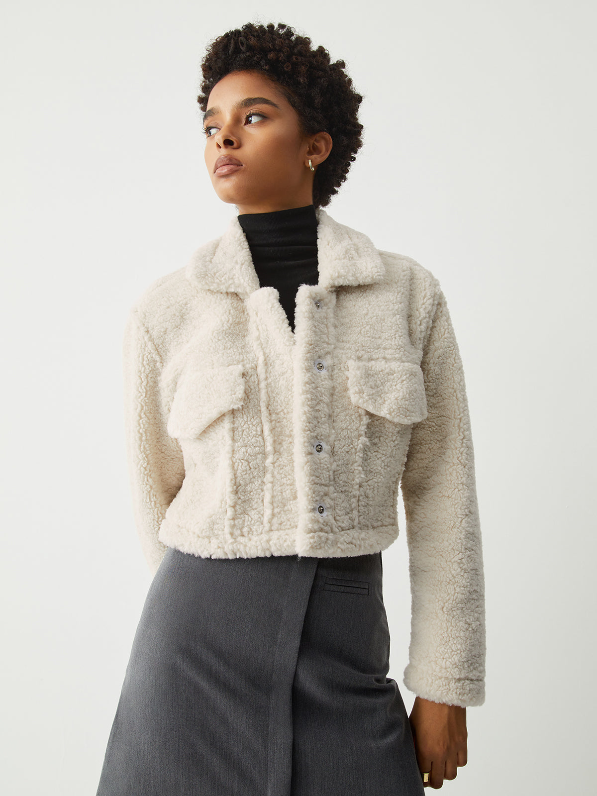 Terry Fleece Crop Jacket