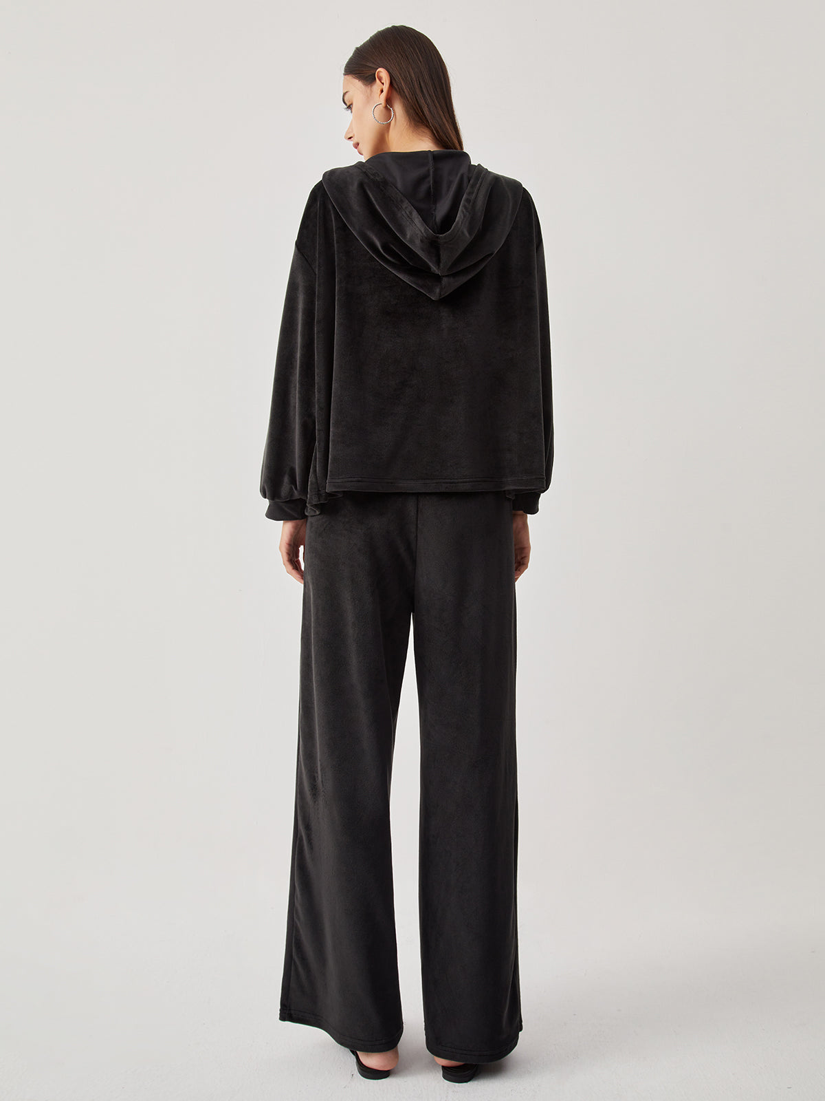 Velvet Hoodie Three Piece Pants Set