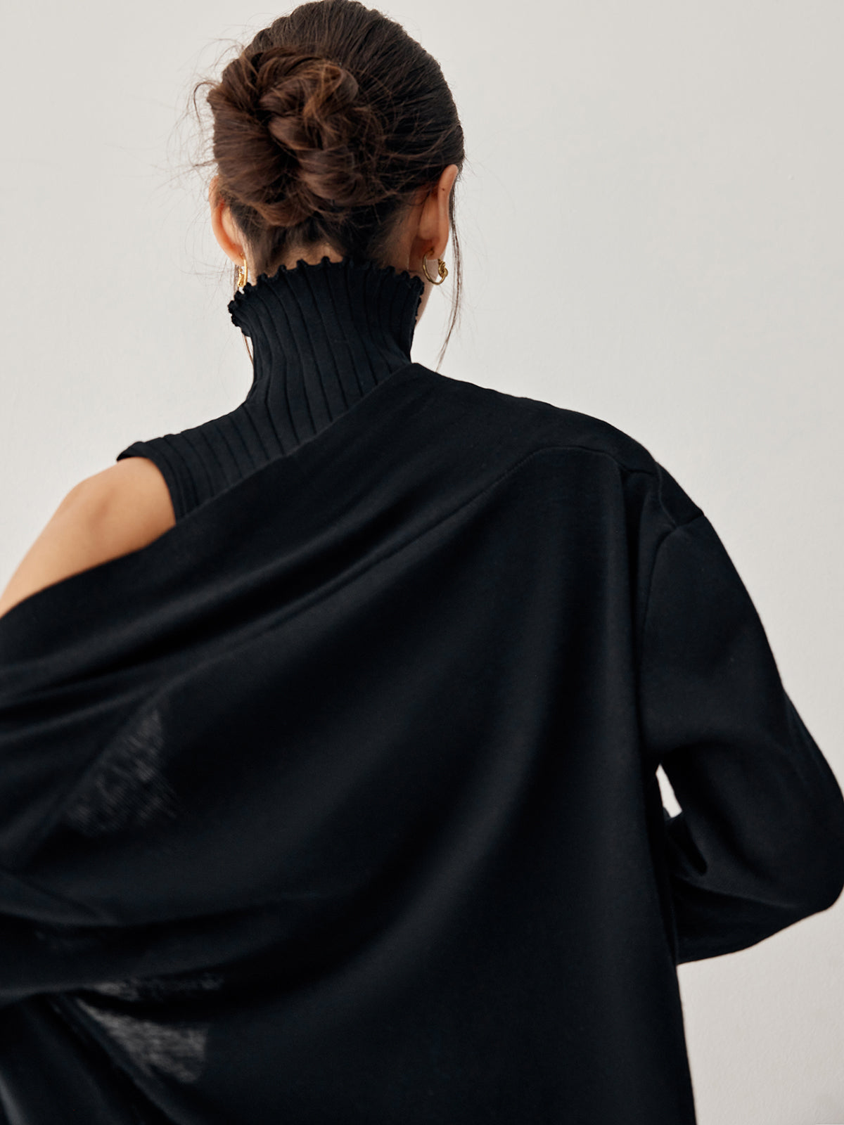 Turtleneck Rib Vest With Matching Longline Cardigan And Pants
