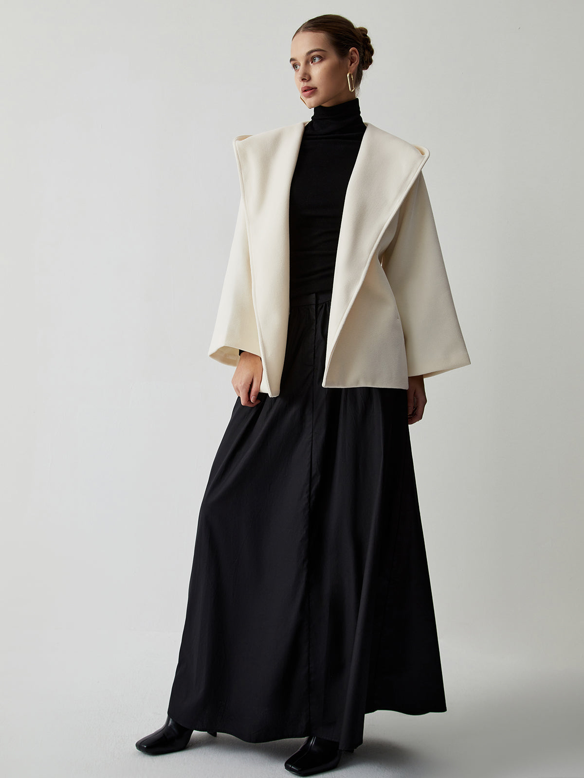 Tie Front Hooded Kimono Coat