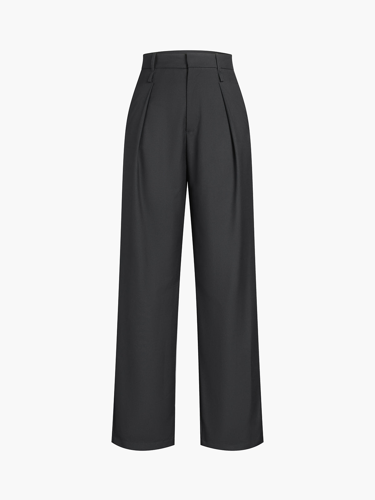 Double Pockets High Waist Wide Leg Dress Pants