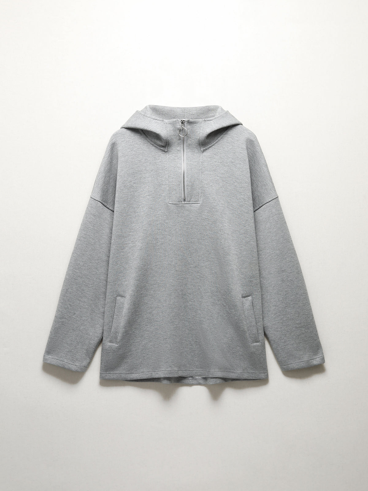 Half Zip Double Pockets Hoodie