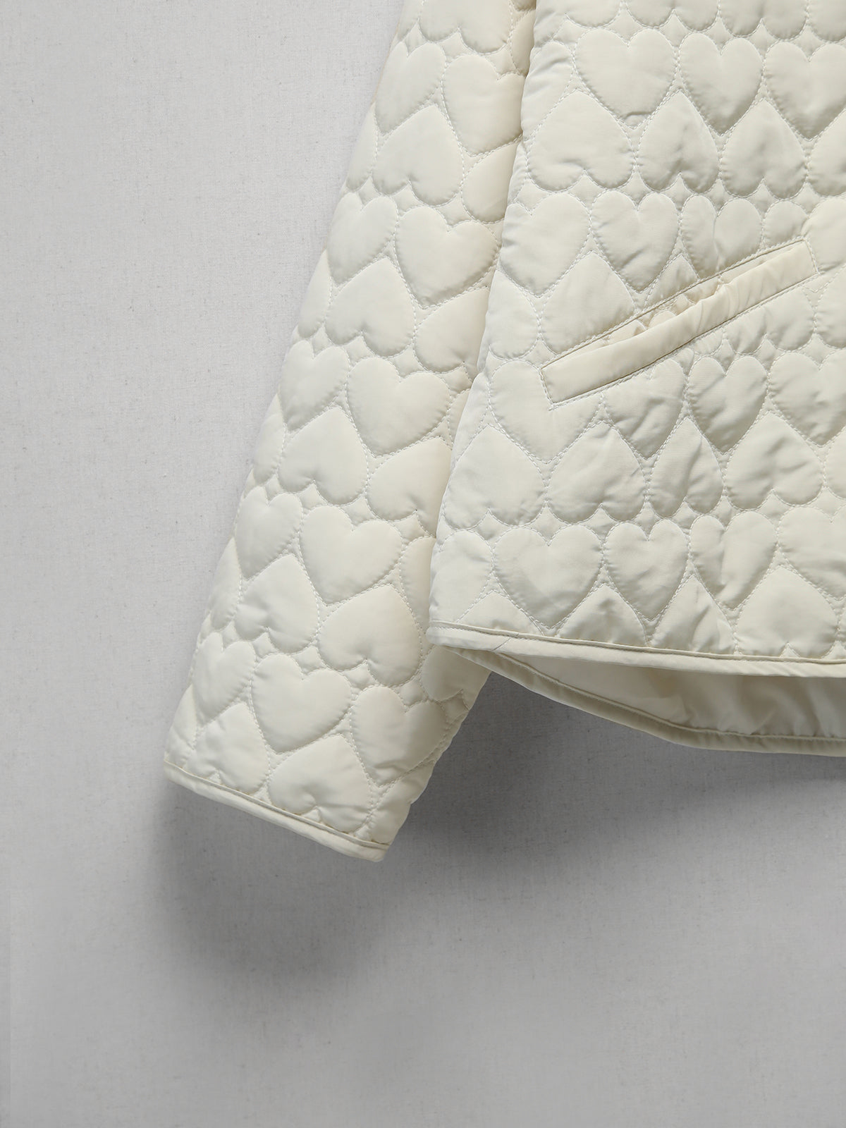 Heart Quilted Double Pocket Coat