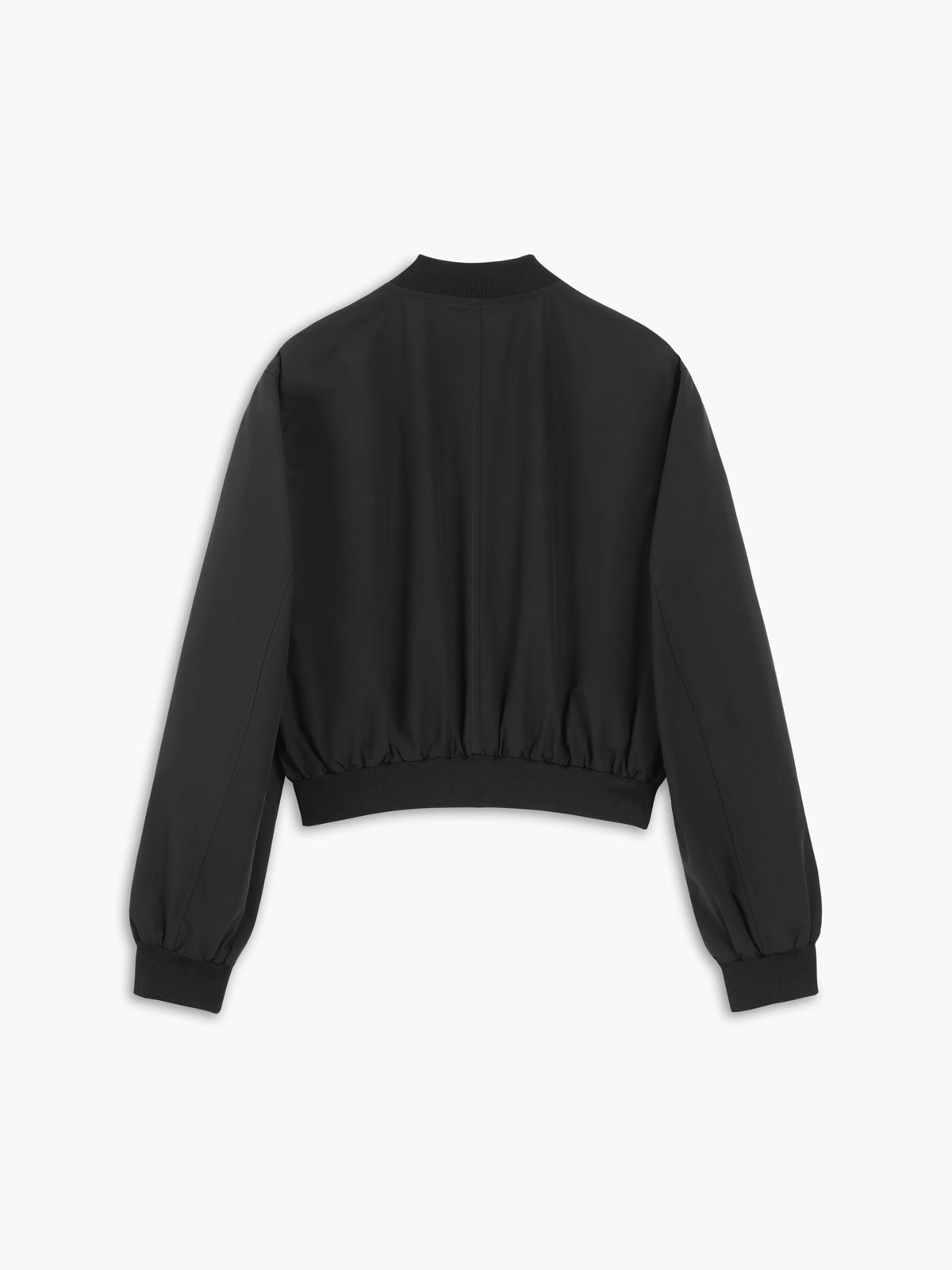 Rib Trim Crop Bomber Jacket