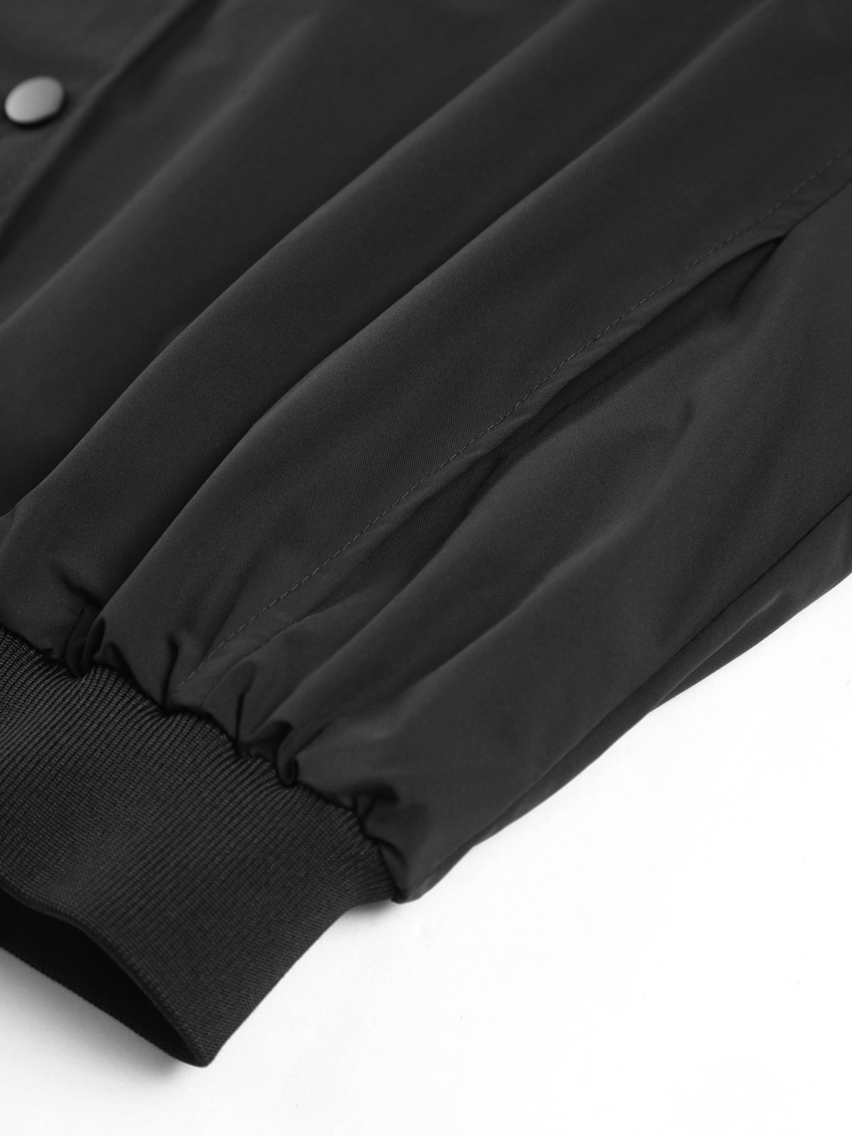 Rib Trim Crop Bomber Jacket