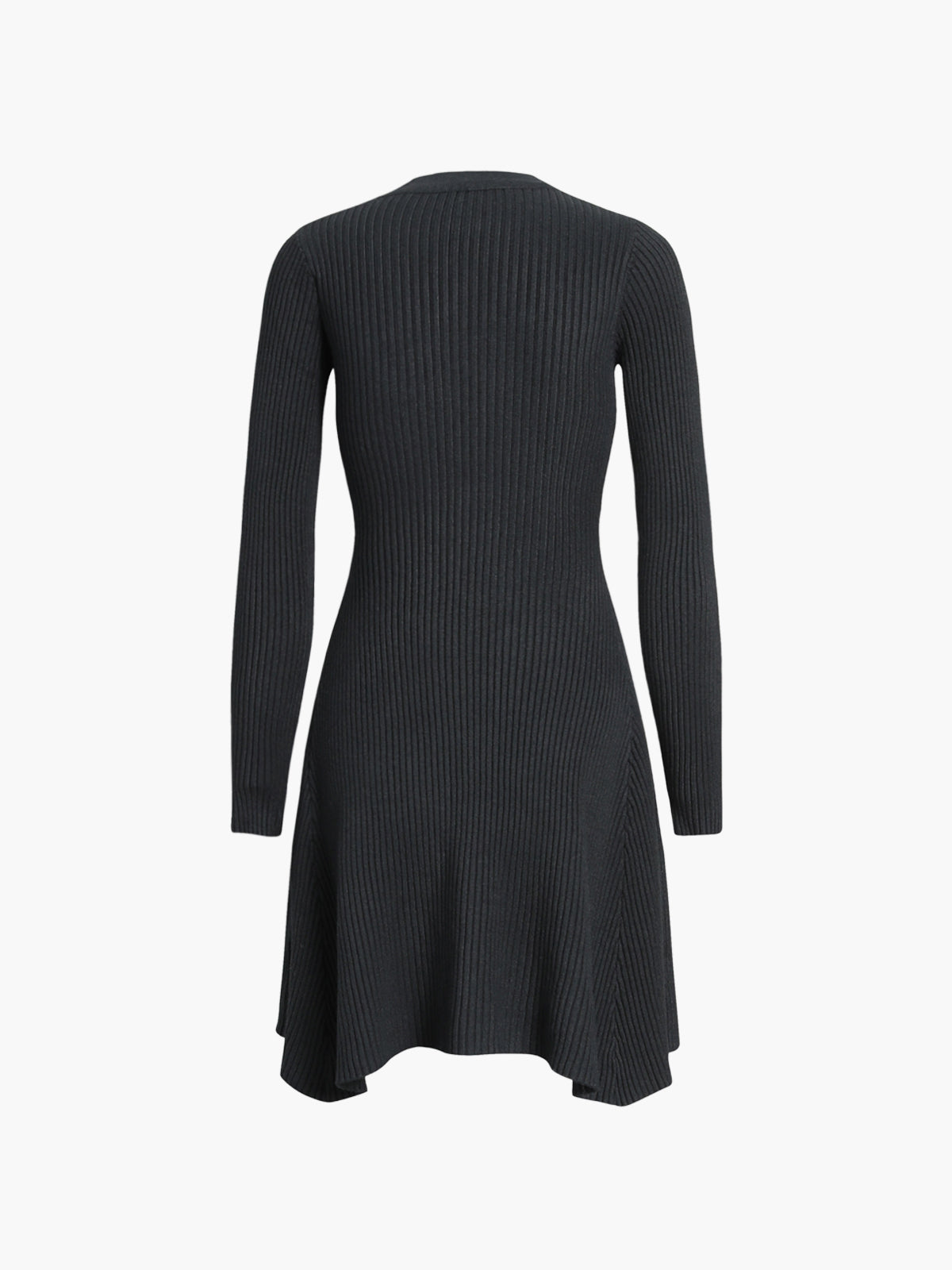 Asymmetric Hem Long Sleeve Short Sweater Dress