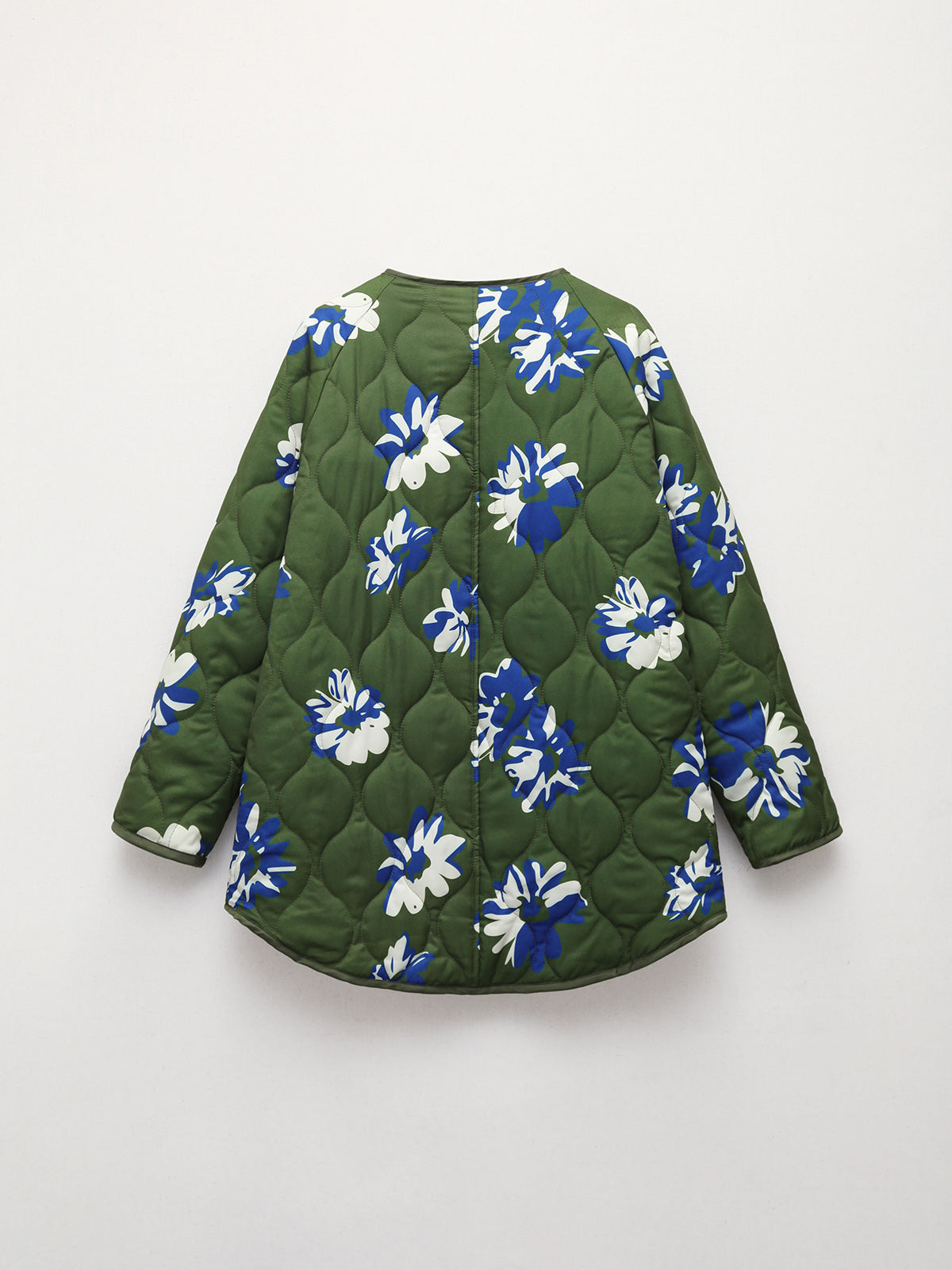 Double Pockets Floral Fleece Quilted Jacket