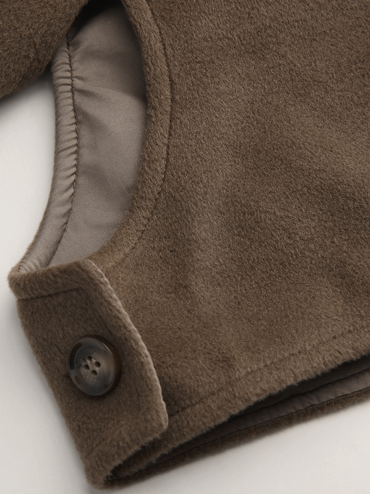 Chocolate Brushed Wool Crop Coat
