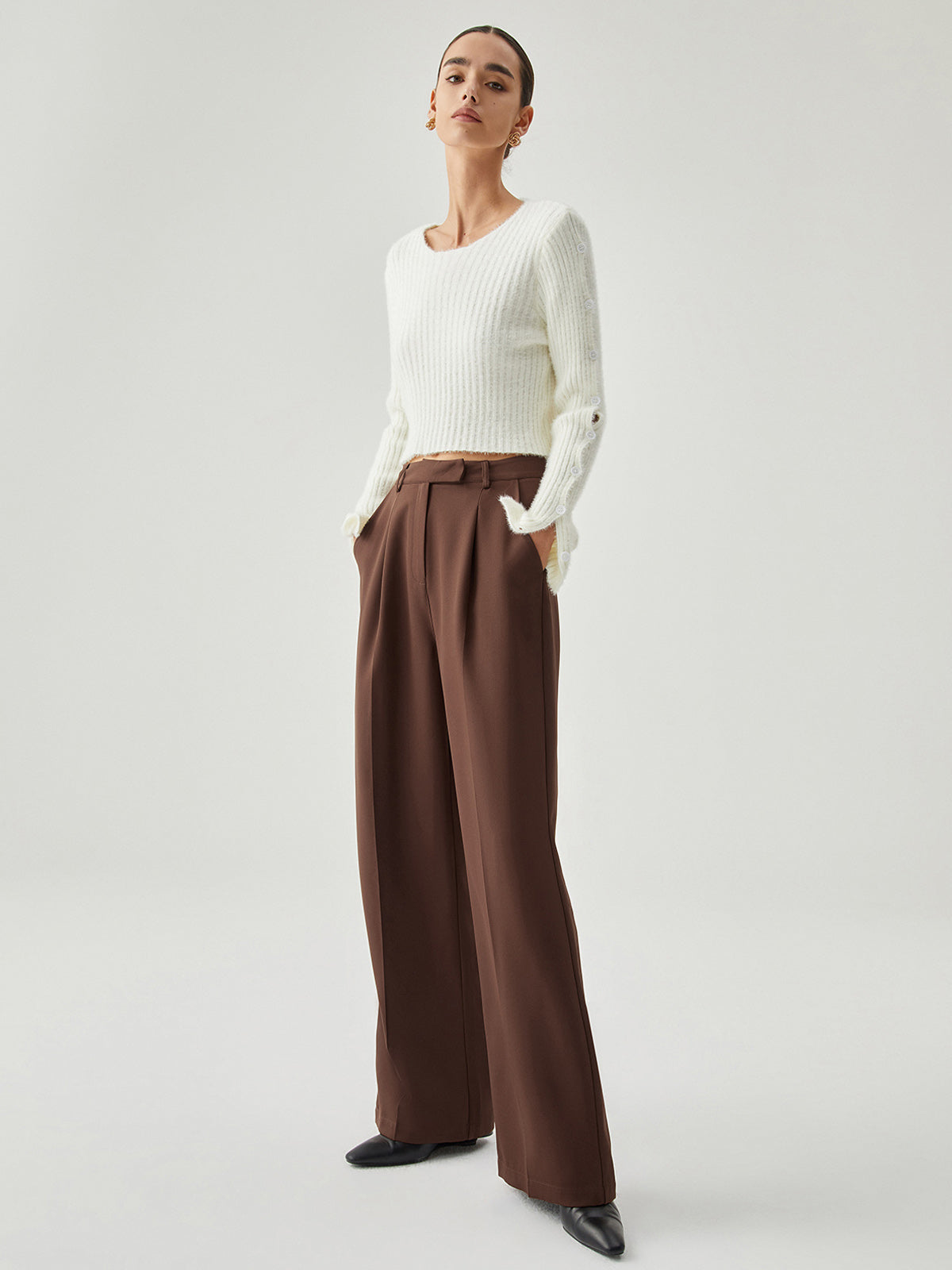 Straight Leg Pleated Dress Pants