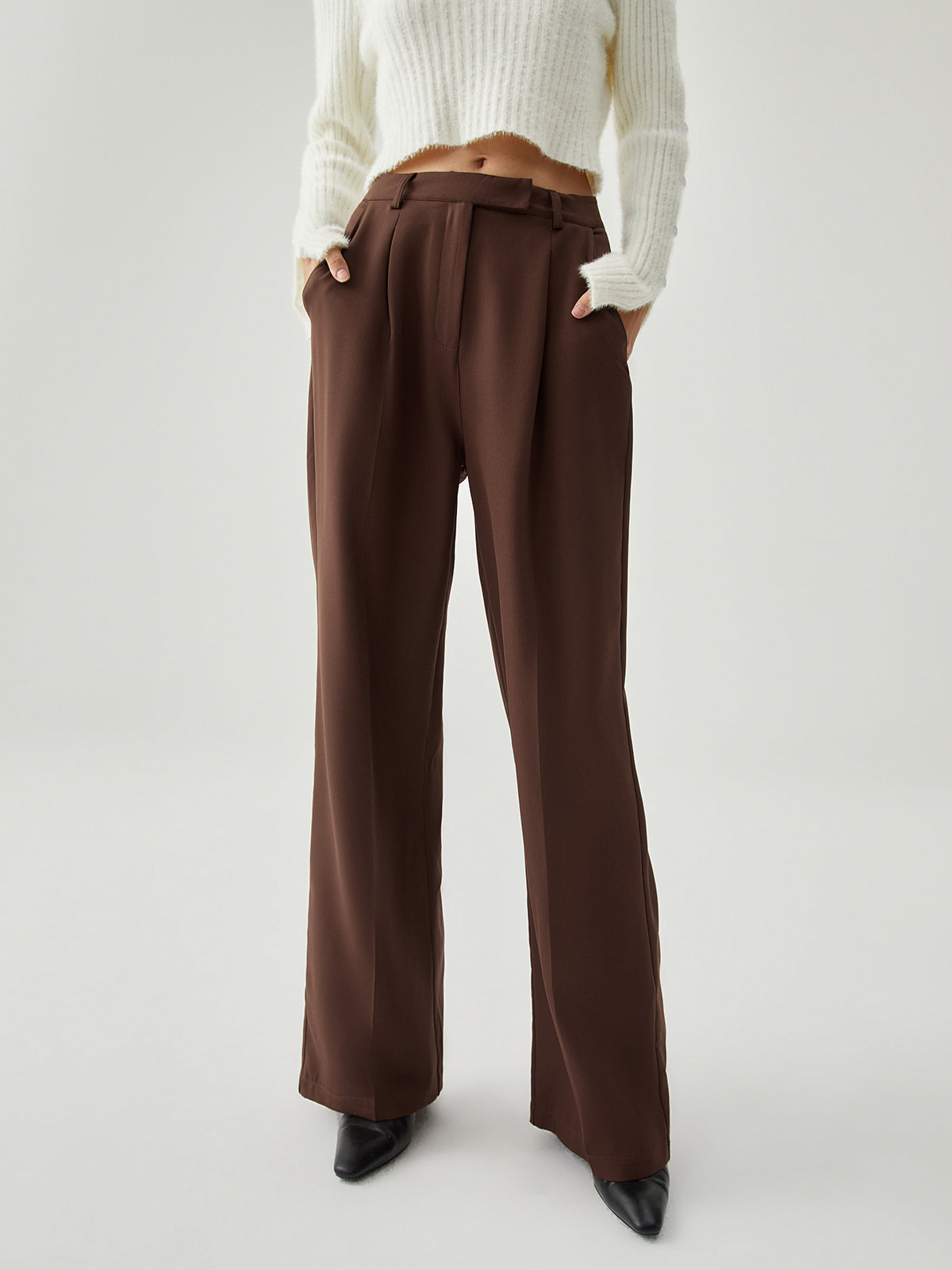Straight Leg Pleated Dress Pants