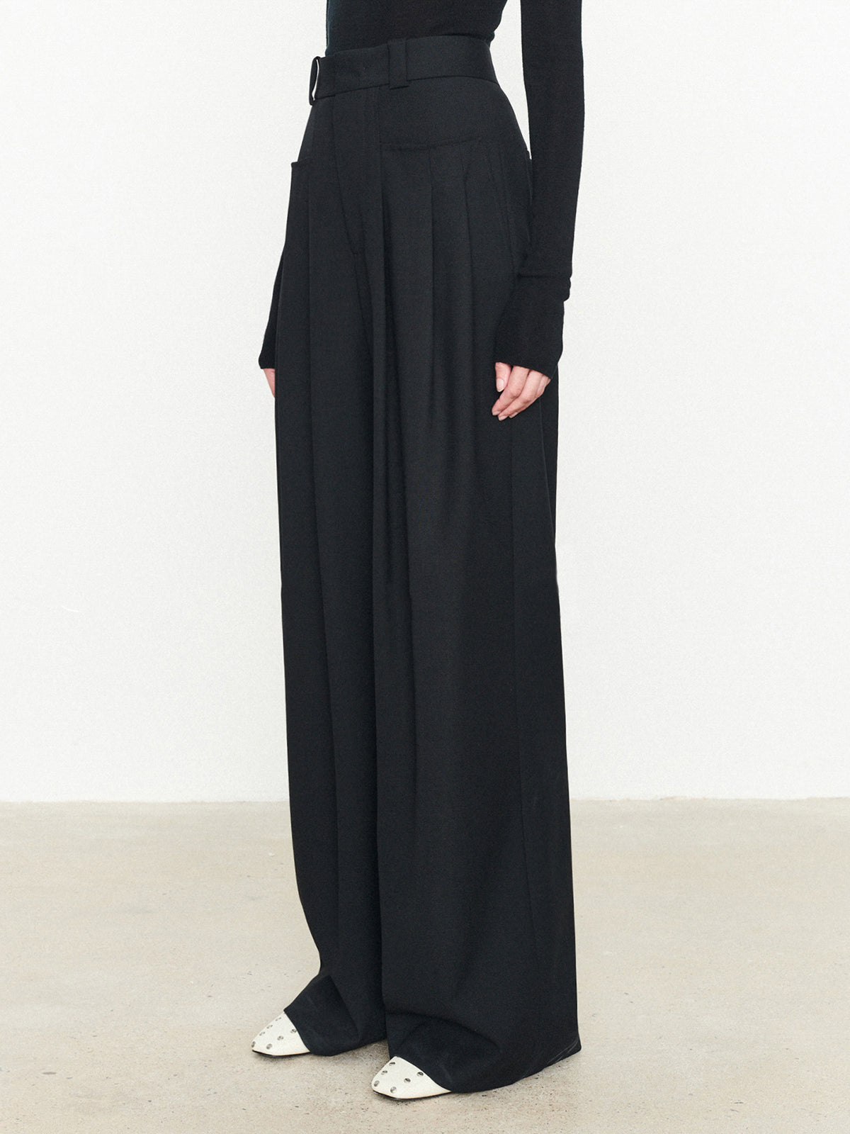 Pleated Wide Leg Oversized Dress Pants