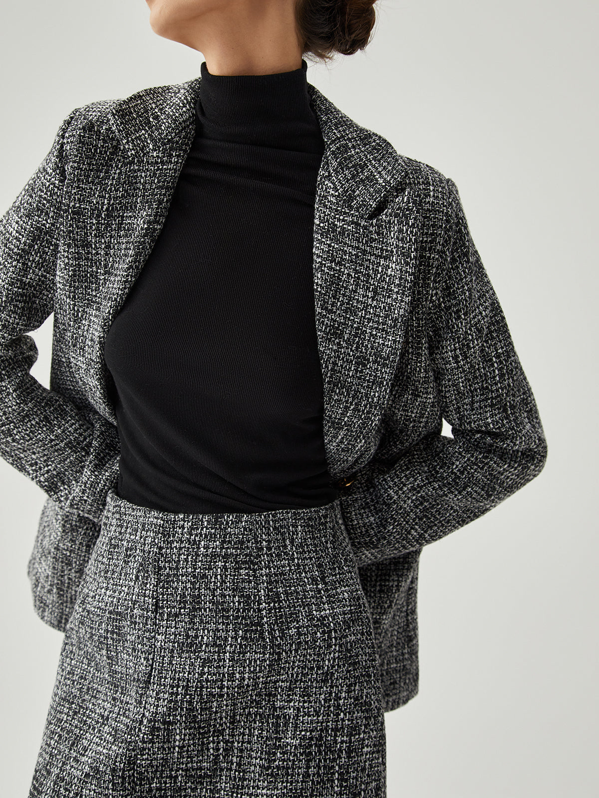 Tweed Button Detail Blazer