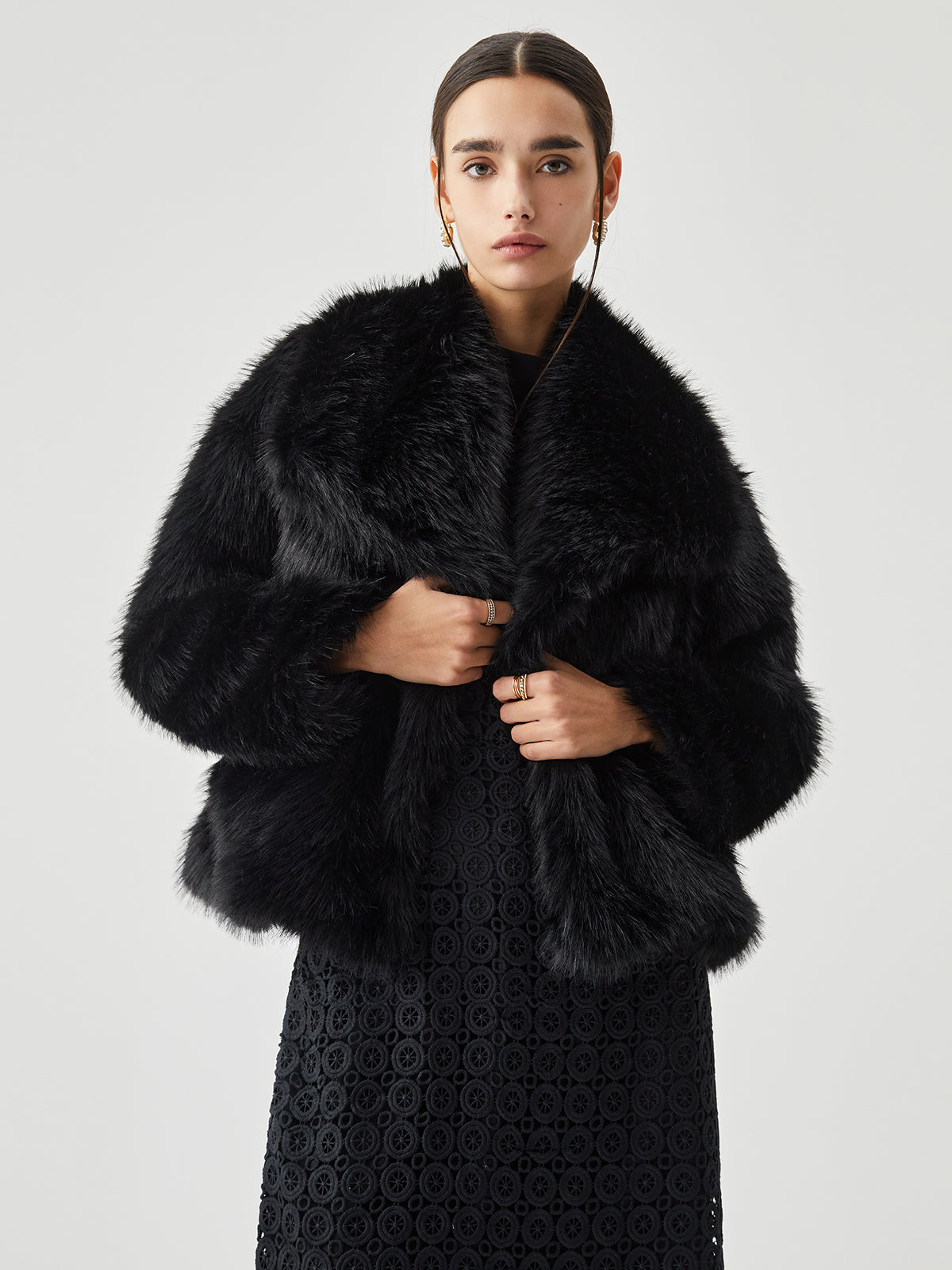 Elegant Fuzzy Faux Fur Coat