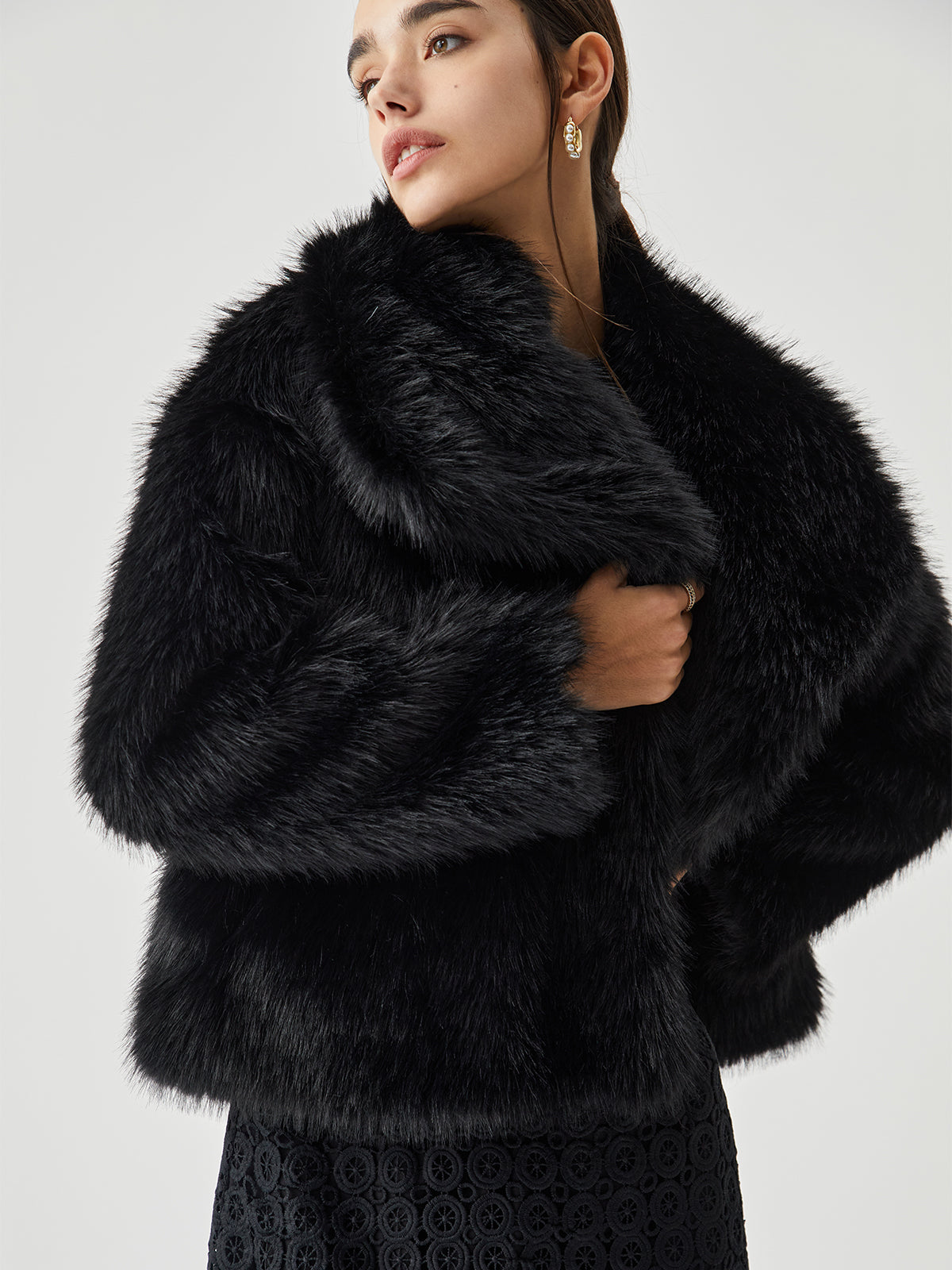 Elegant Fuzzy Faux Fur Coat
