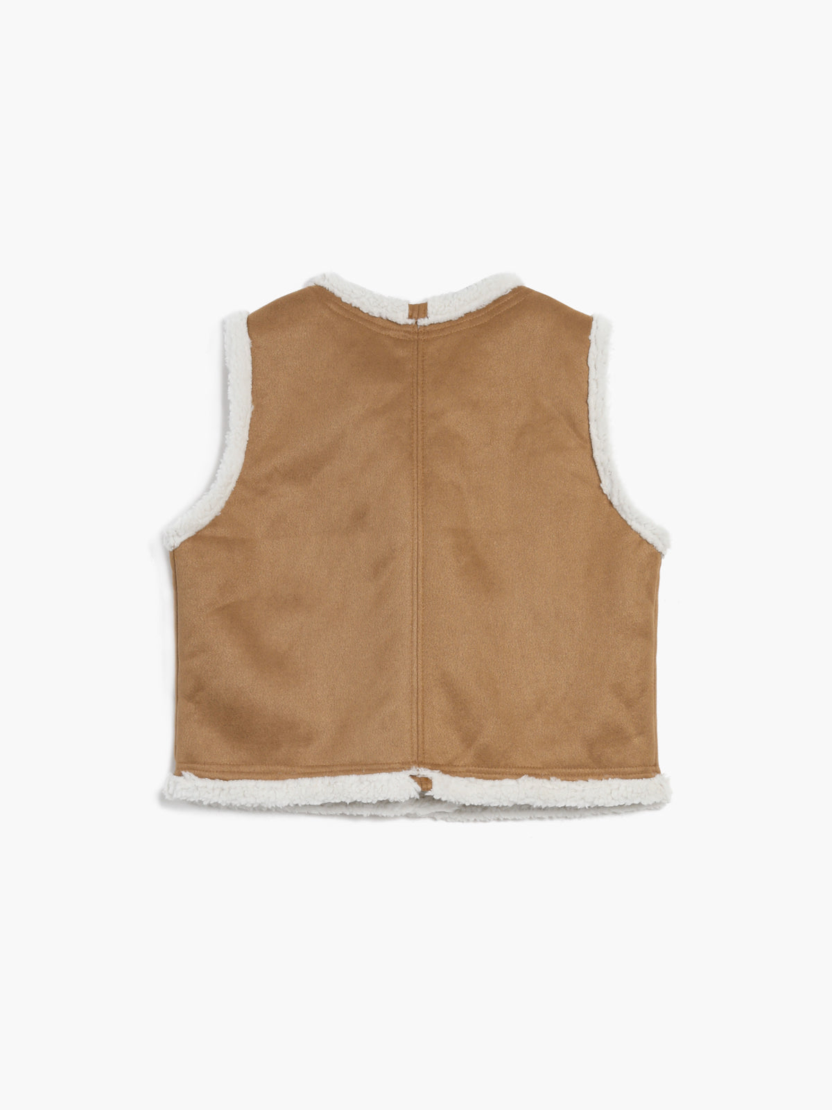 Sherpa Lined Shearling Contrast Trim Pocket Vest