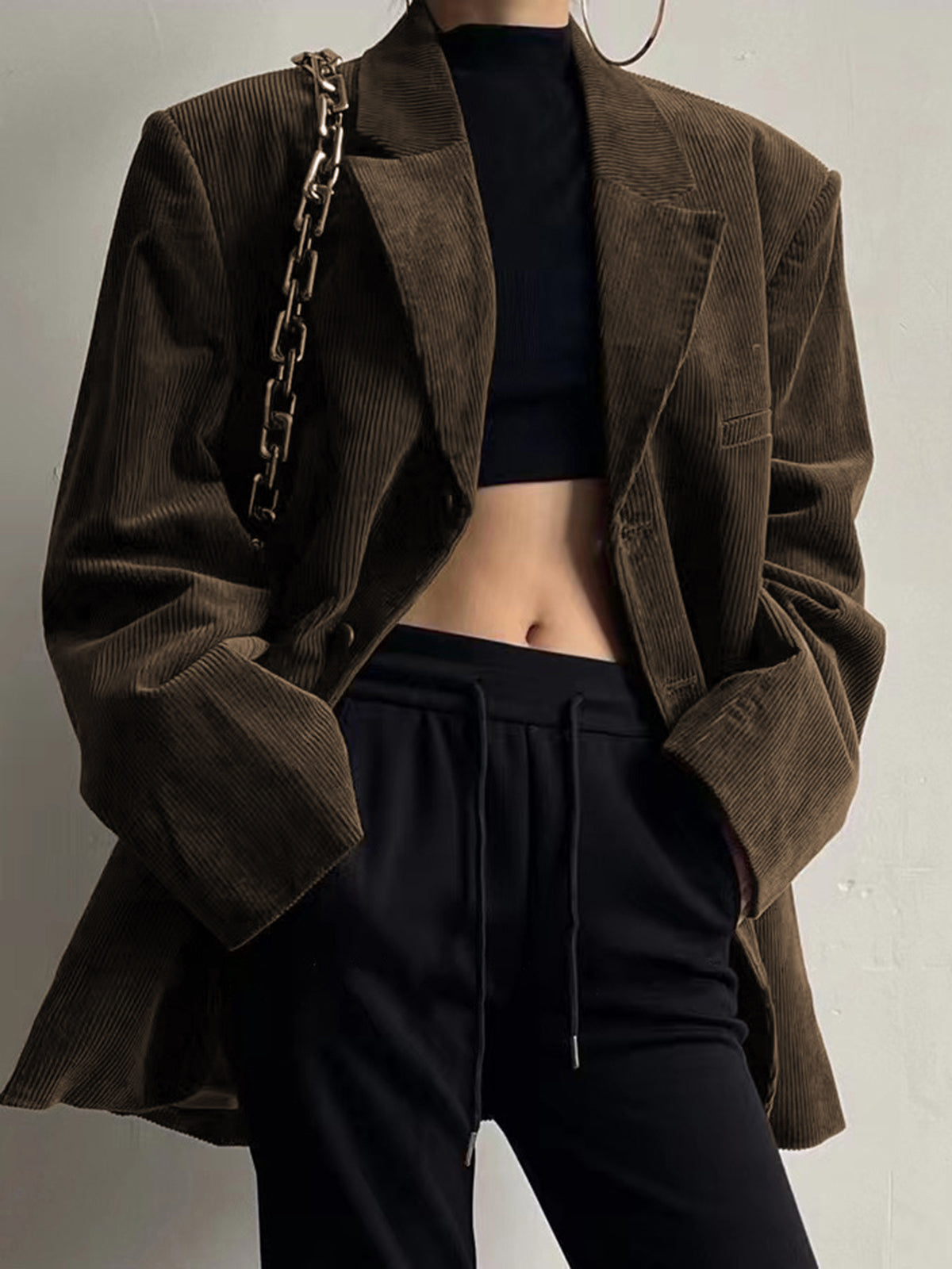 Single Breasted Corduroy Blazer