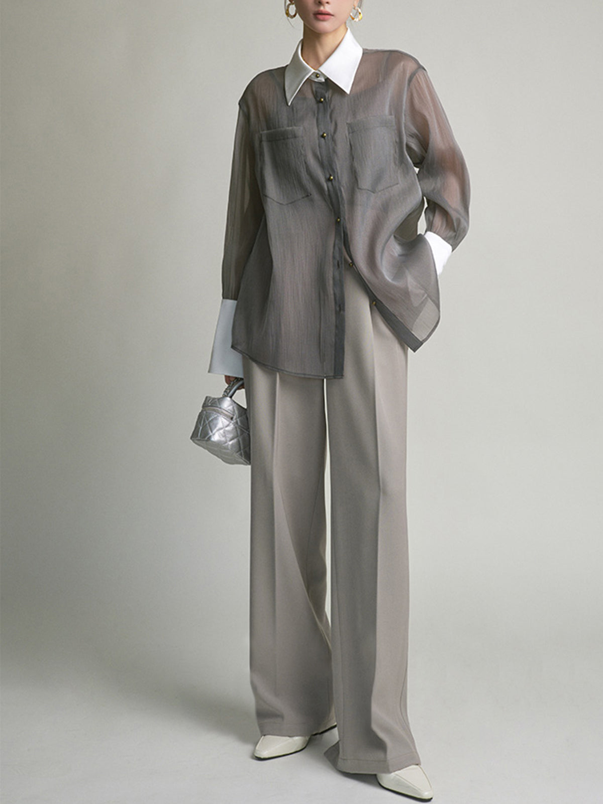 Pocket Straight Leg Split Pants