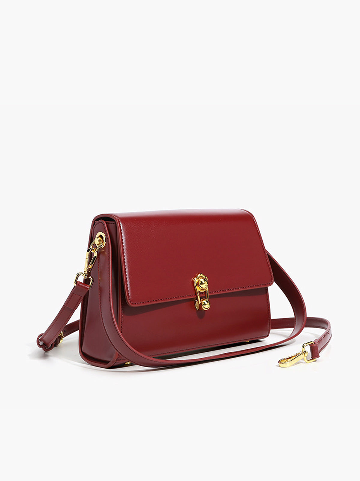 Faux Leather Buckle Shoulder Bag