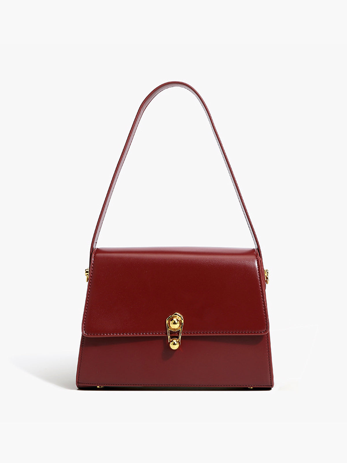 Faux Leather Buckle Shoulder Bag