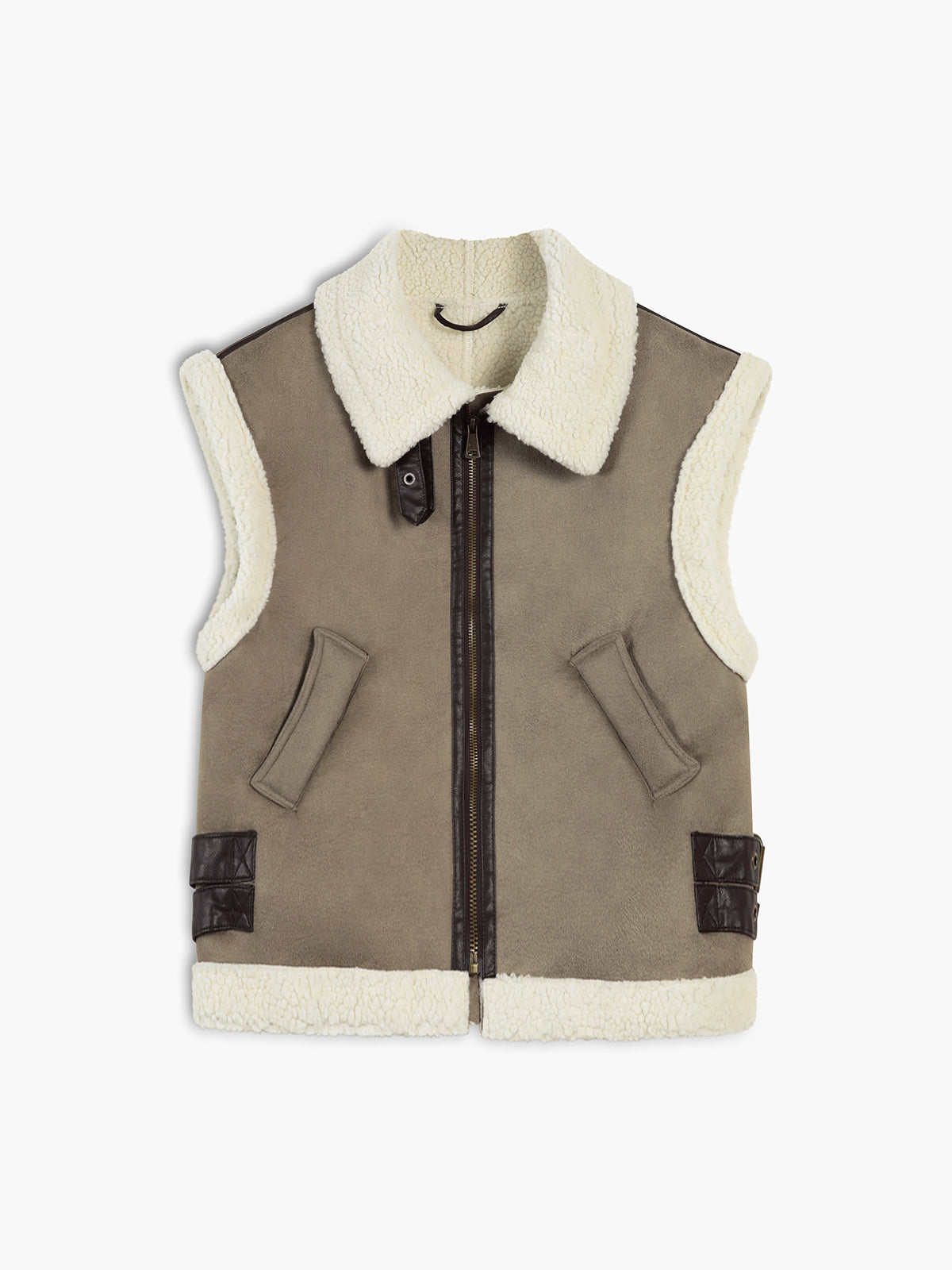 Sherpa Lined Shearling Leather Flight Vest