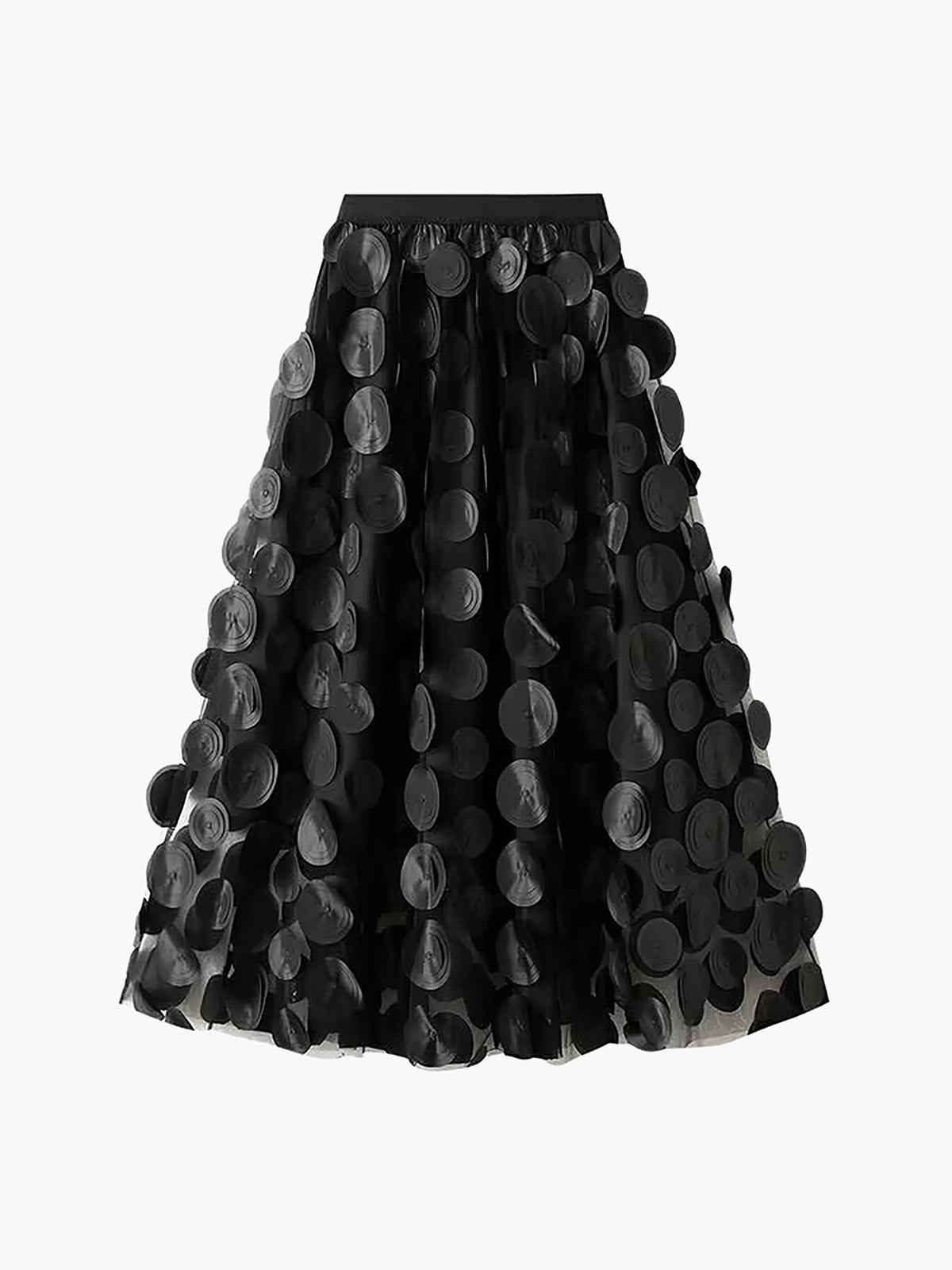 Oversized Mesh Polka Dot Midi Skirt