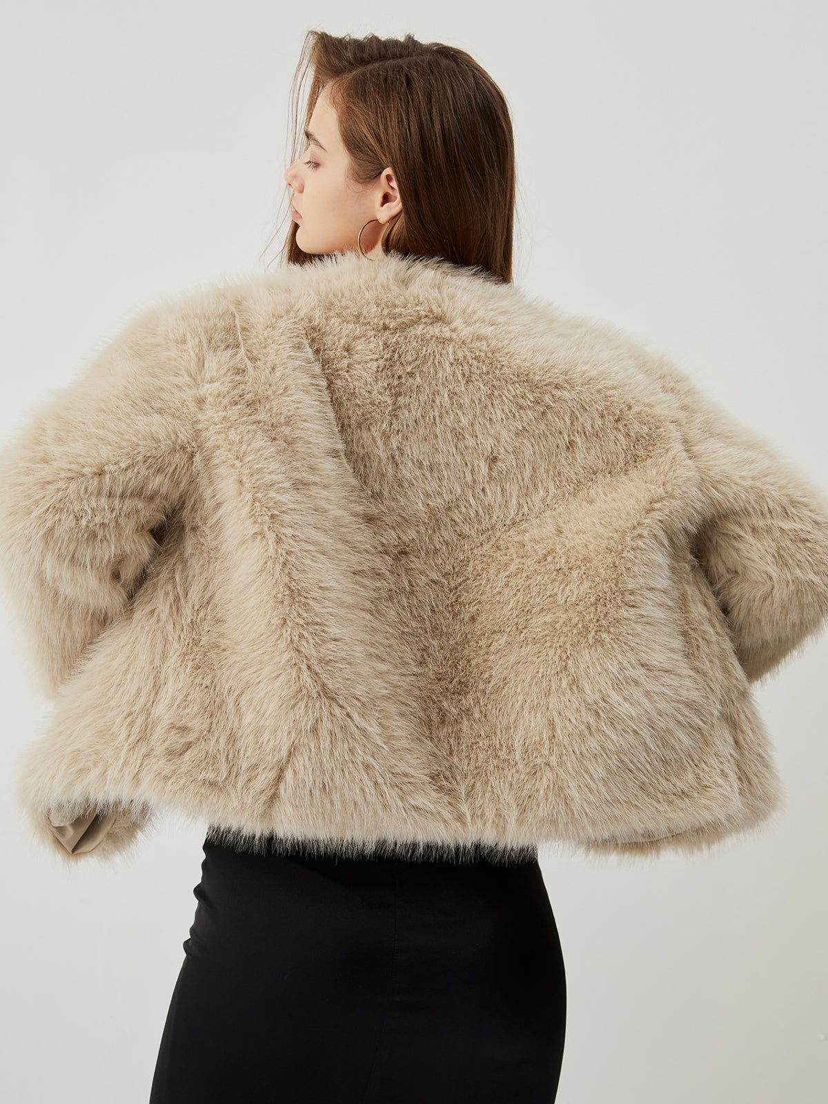 Fuzzy Faux Fur Buttoned Coat