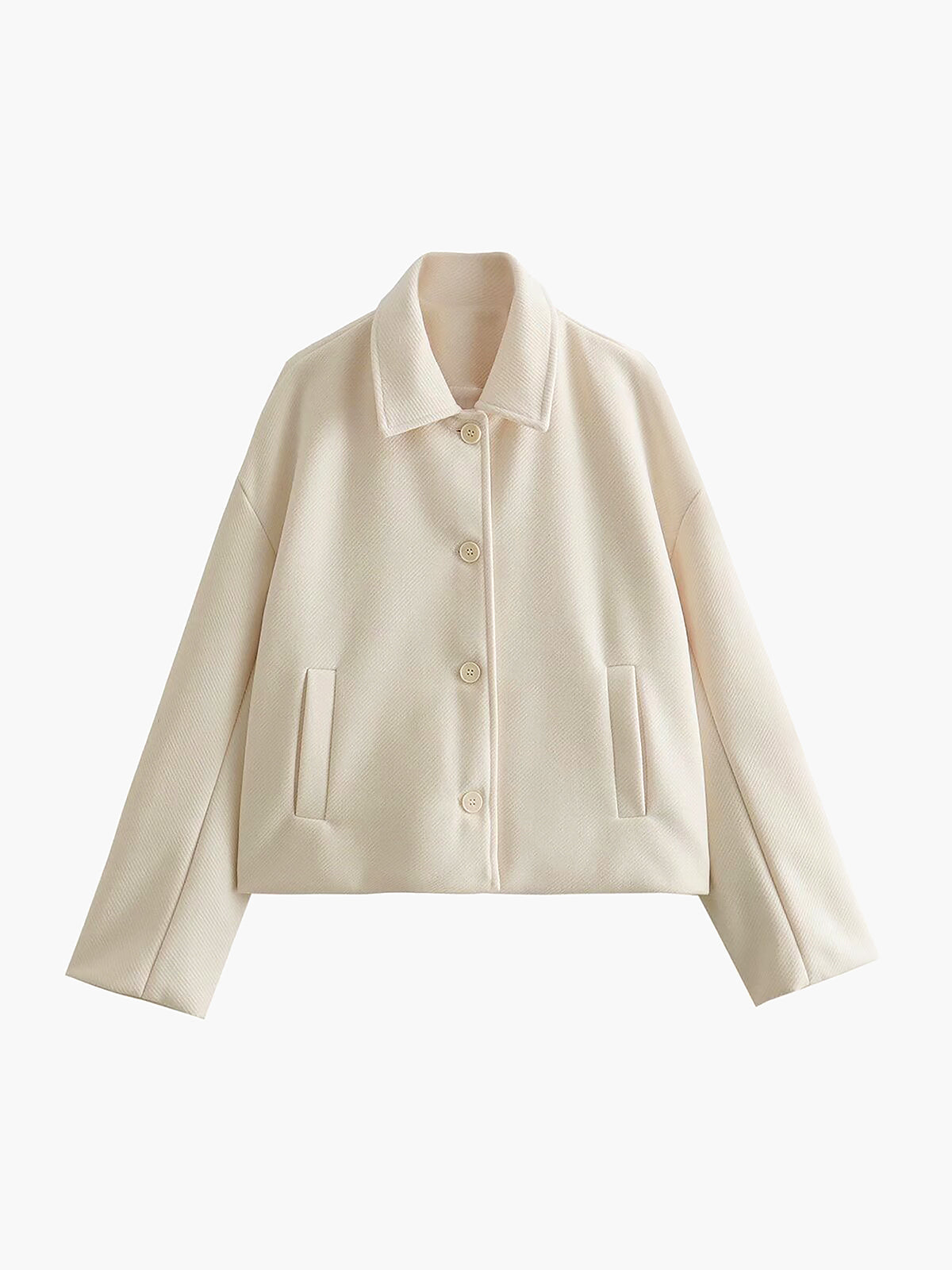 Tweed Button Down Collar Coat